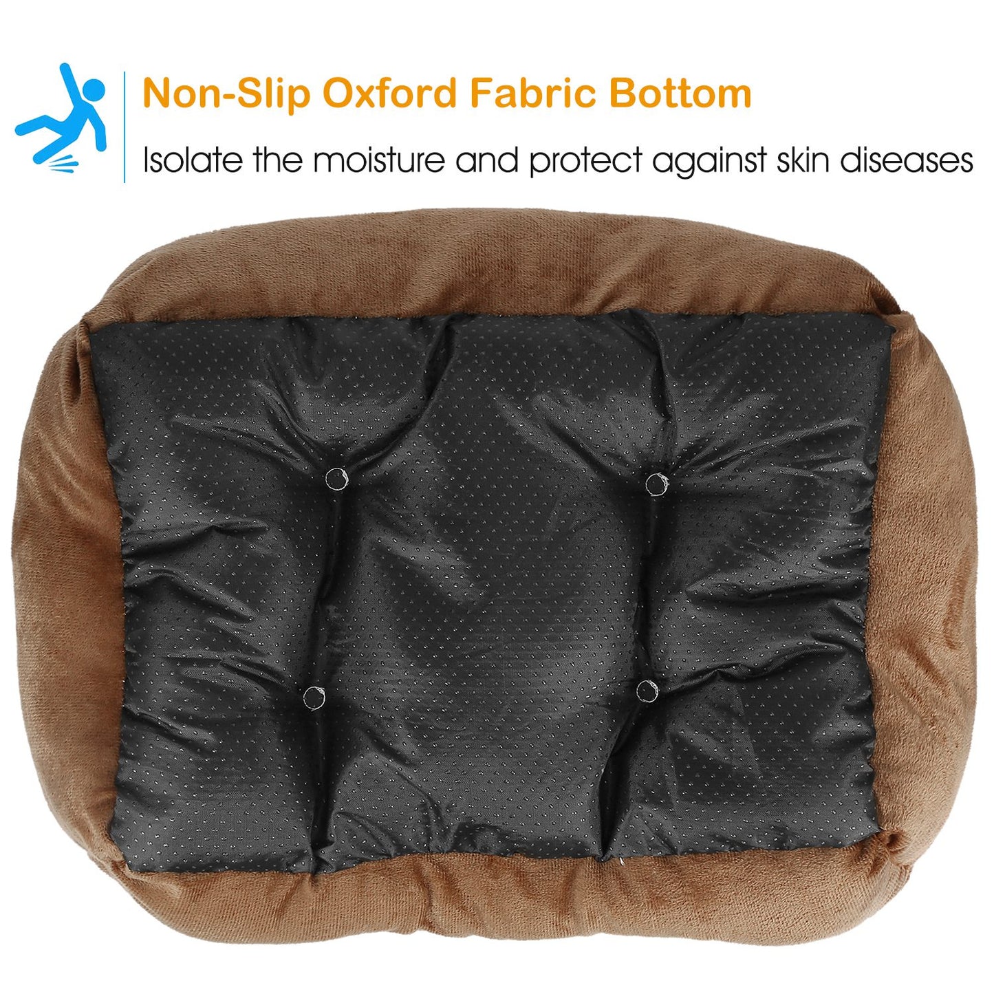 Plush Dog Bed with Non-Slip Bottom & Bonus Toy