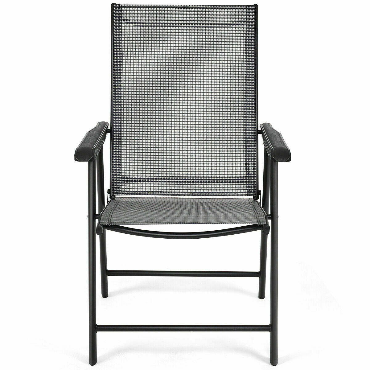 Folding Patio Dining Chairs Set of 2 with Armrests