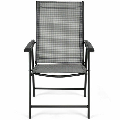 Folding Patio Dining Chairs Set of 2 with Armrests