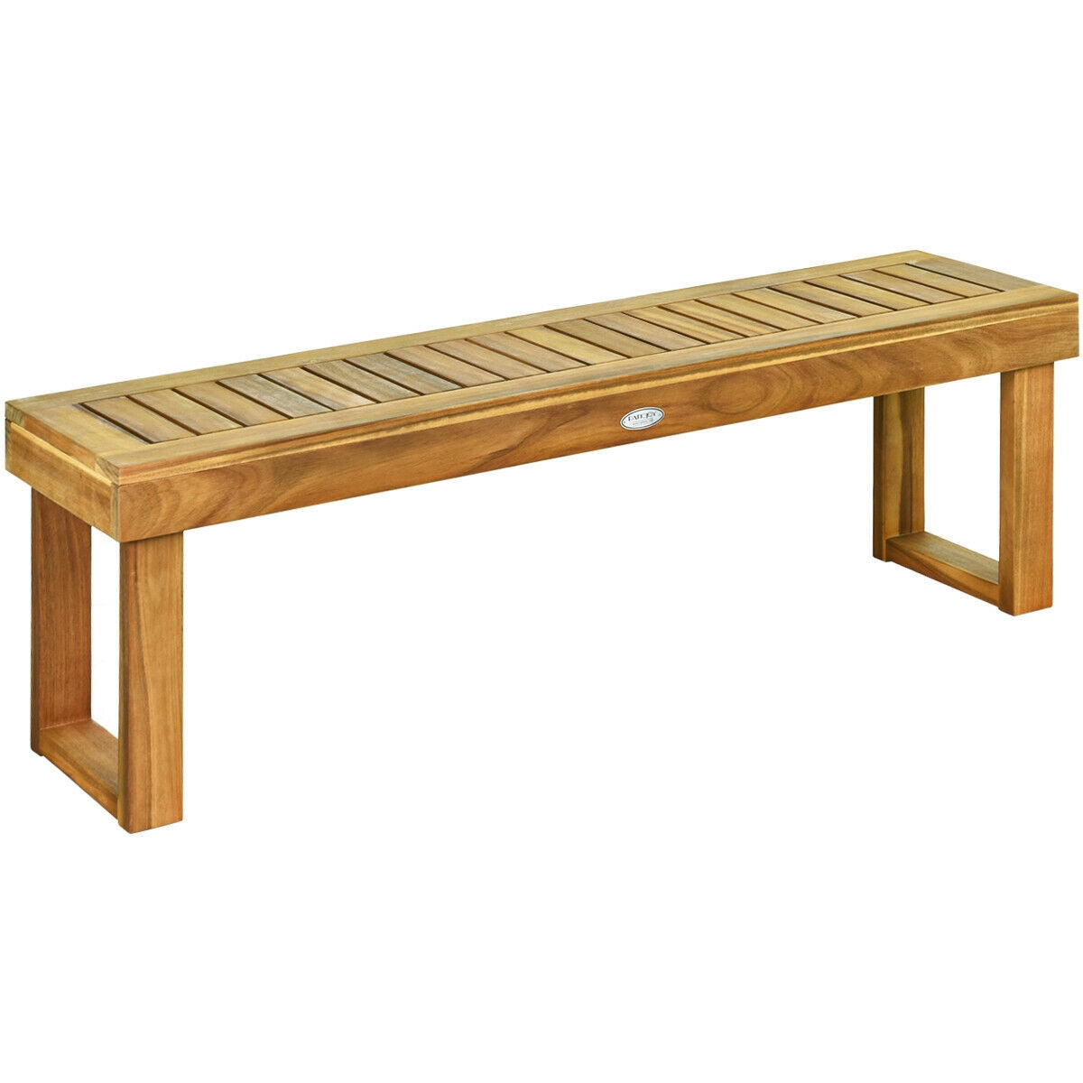 52-Inch Acacia Wood Dining Bench with Slatted Seat
