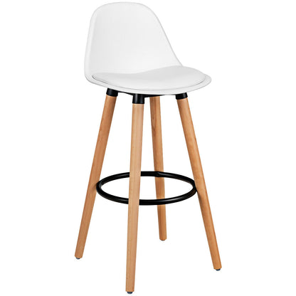Mid Century Bar Stool Set of 2 with Padded Seat - 28.5"