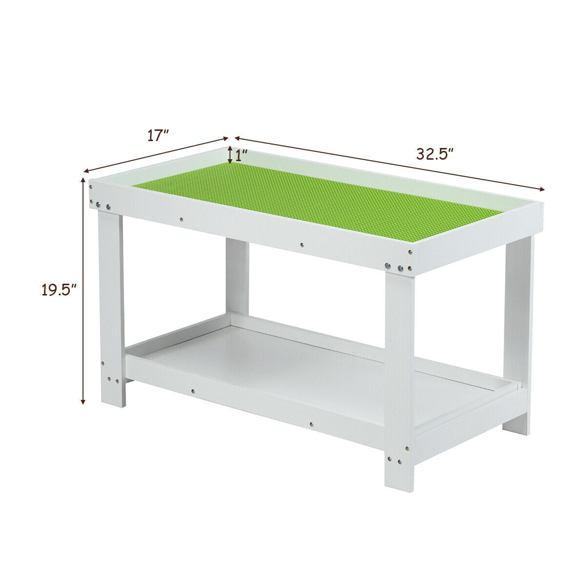 Kids Activity Play Table with Storage - Solid Pine Wood