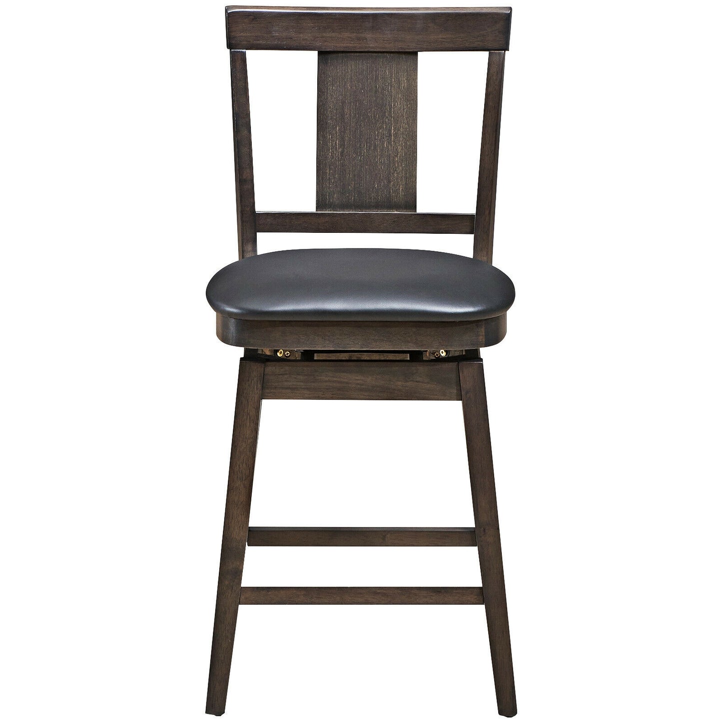 24-Inch Swivel Counter Height Bar Stool with Rubberwood Legs
