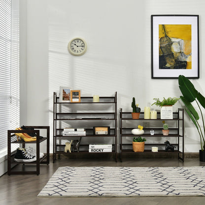 Nesting Coffee Table Set of 3 with Wood Veneered Top and Solid Rubber Wood Legs for Living Room