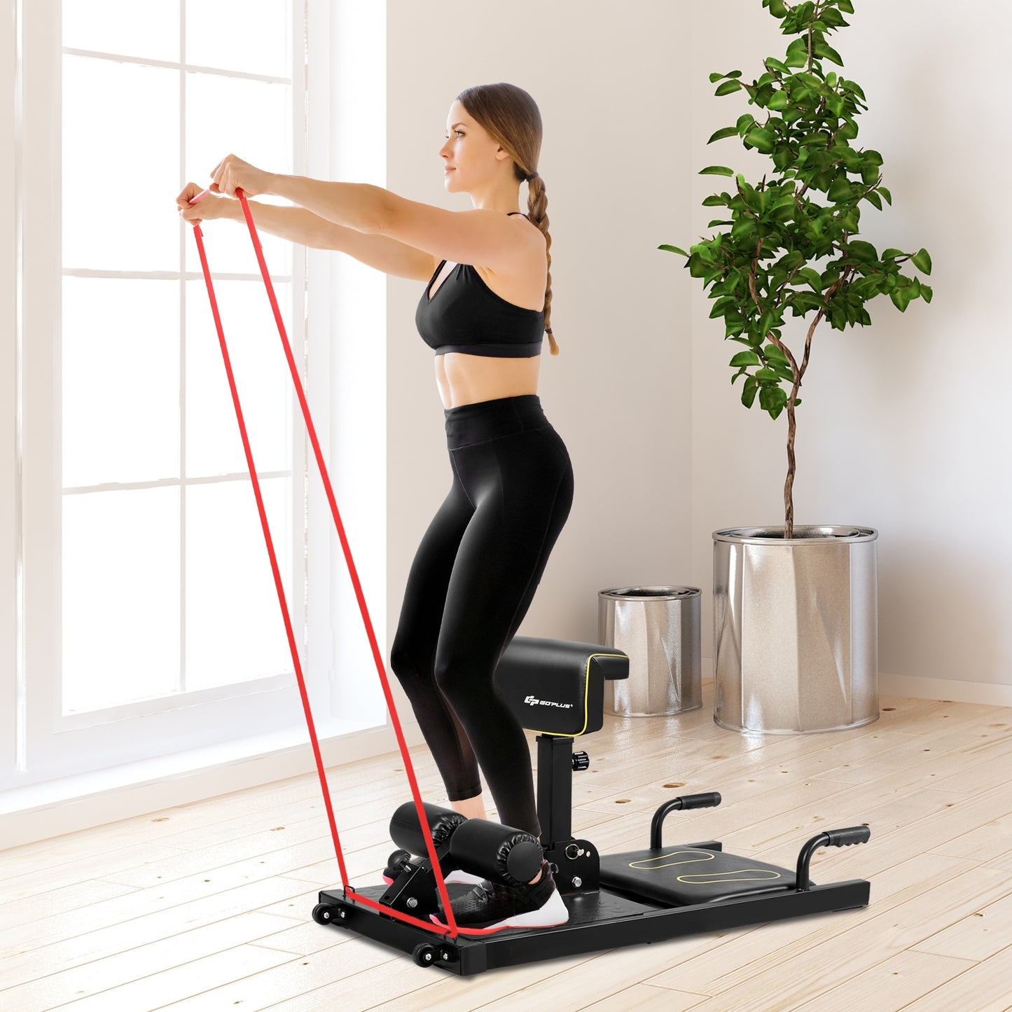 8-in-1 Sissy Squat Machine with Adjustable Height