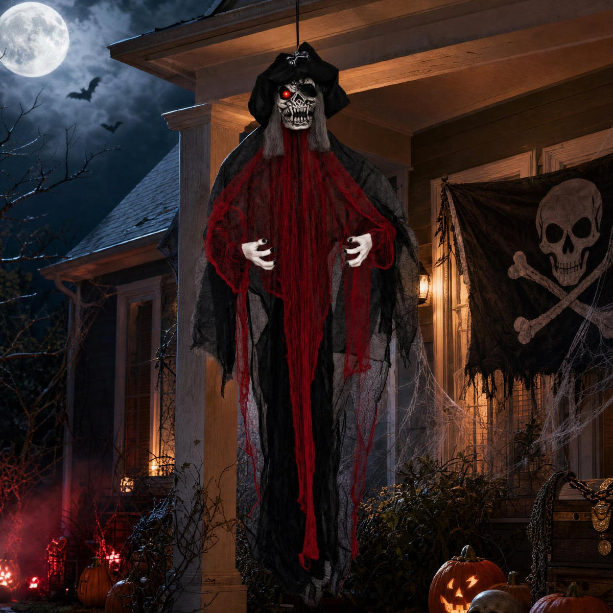 Animated Hanging Pirate Decoration 9.4 Ft with Sound & Lights
