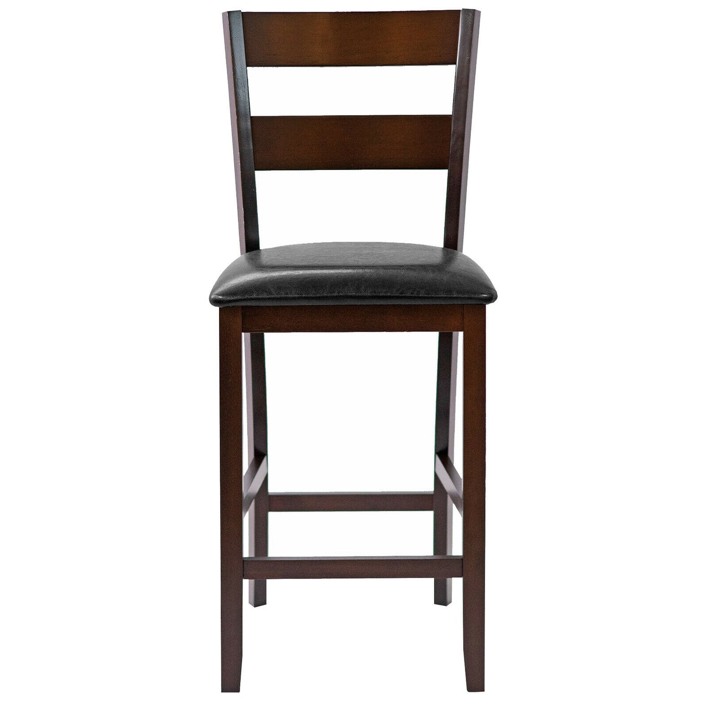 Upholstered Bar Stools Set of 2 with PU Leather Seats