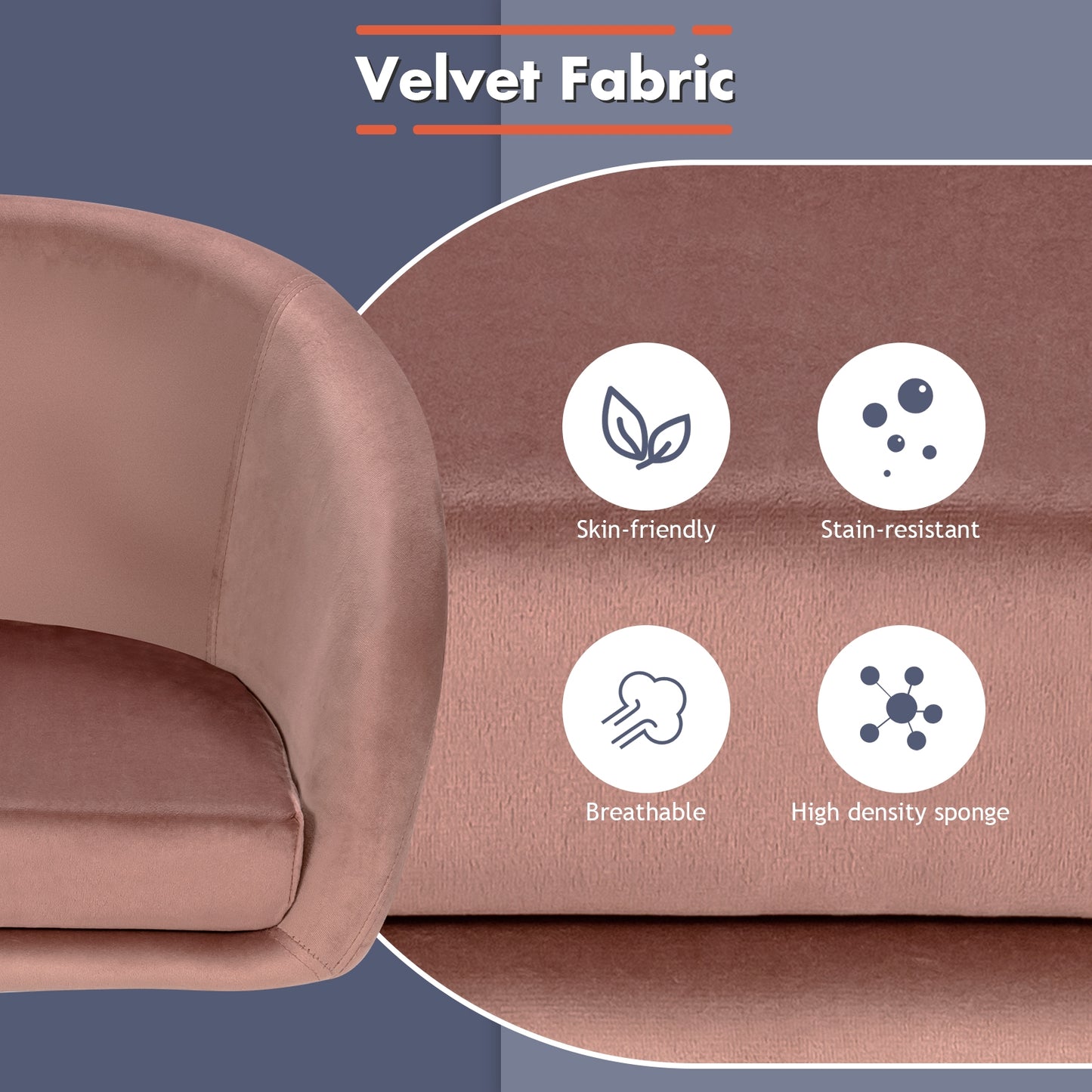 Swivel Accent Chair with Adjustable Height and Round Back