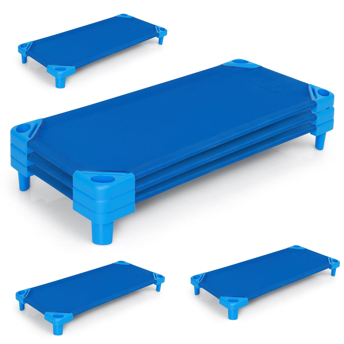 Kids Stackable Daycare Cot Pack of 6 with Detachable Oxford Cloth