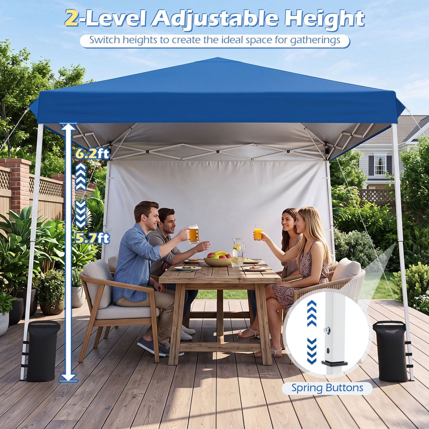 Pop Up Canopy Tent 9x9 ft with Carry Bag and Stakes