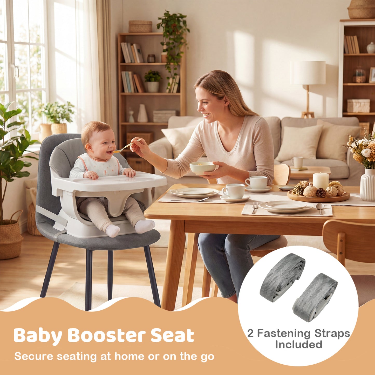 9-in-1 Convertible High Chair with Solid Wood Legs