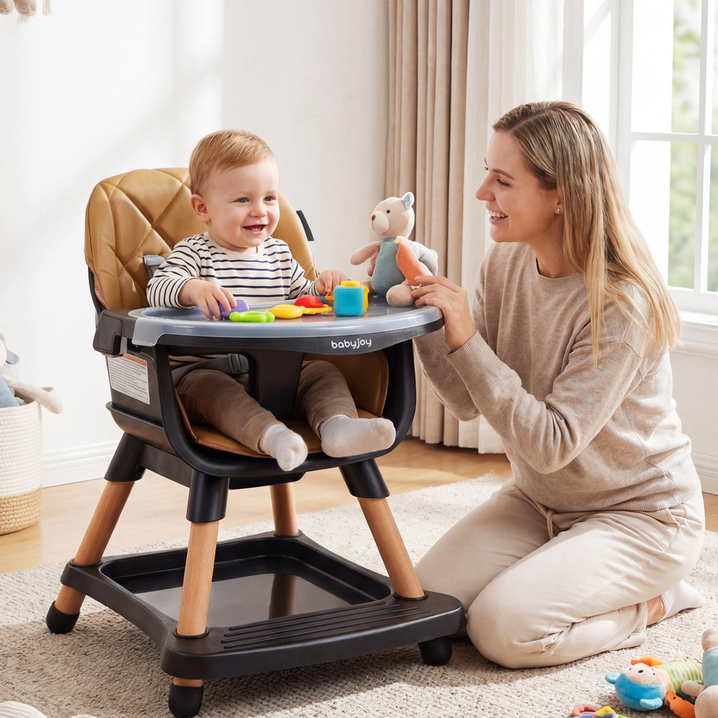 9-in-1 Convertible High Chair with Seat Cushion