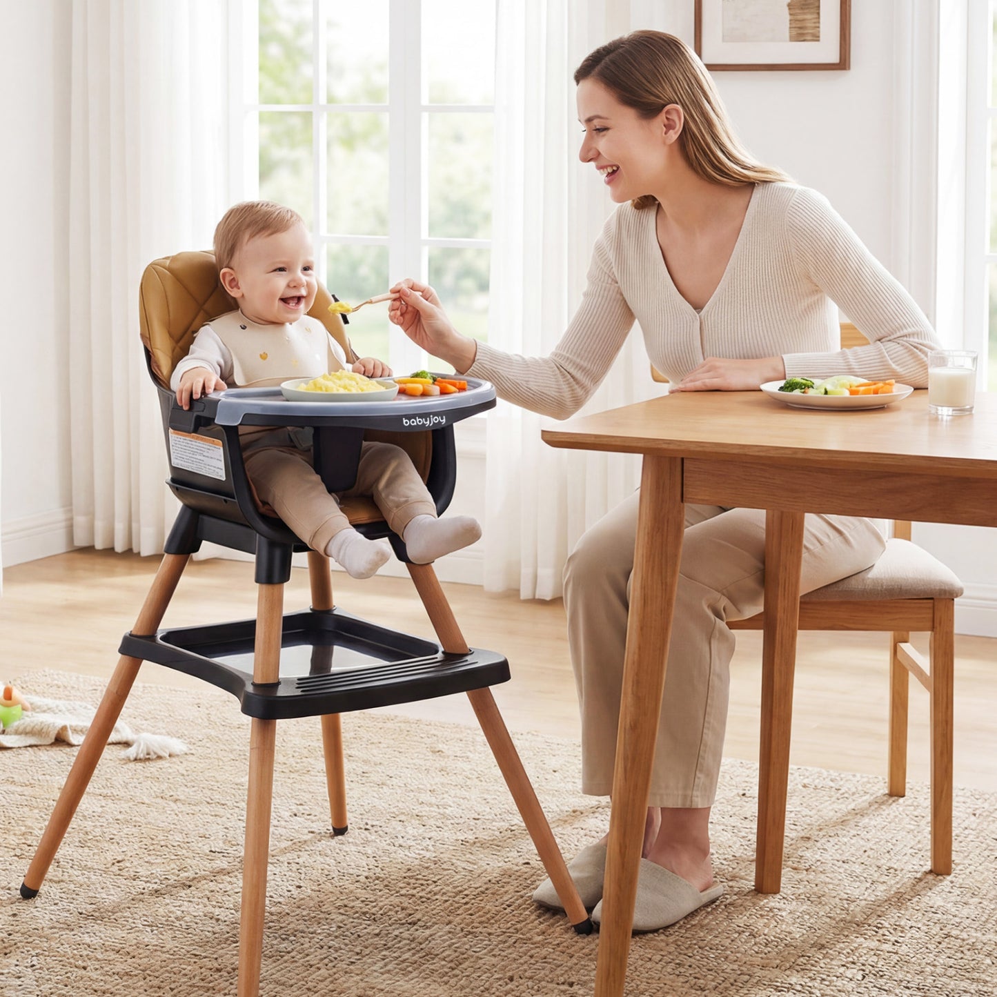 9-in-1 Convertible High Chair with Seat Cushion