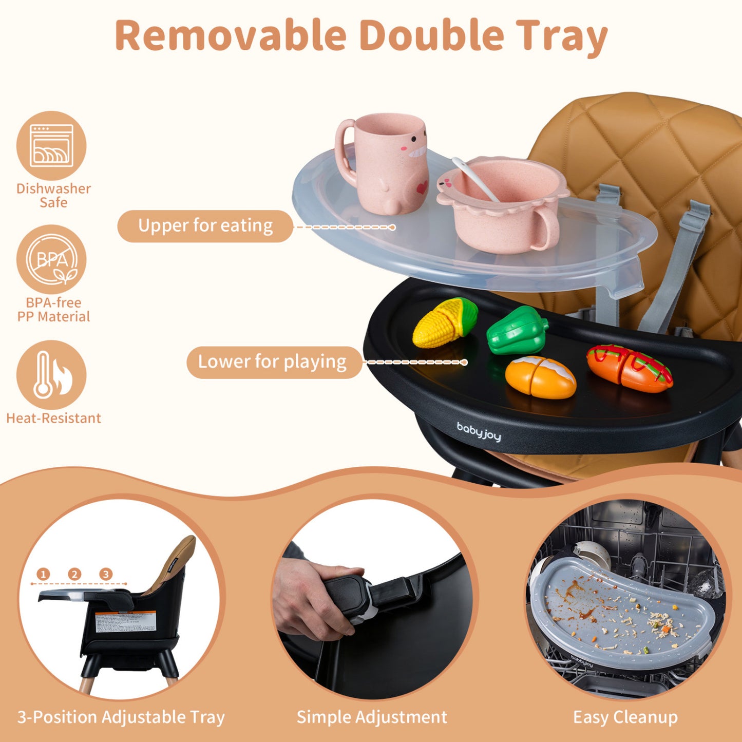 9-in-1 Convertible High Chair with Seat Cushion
