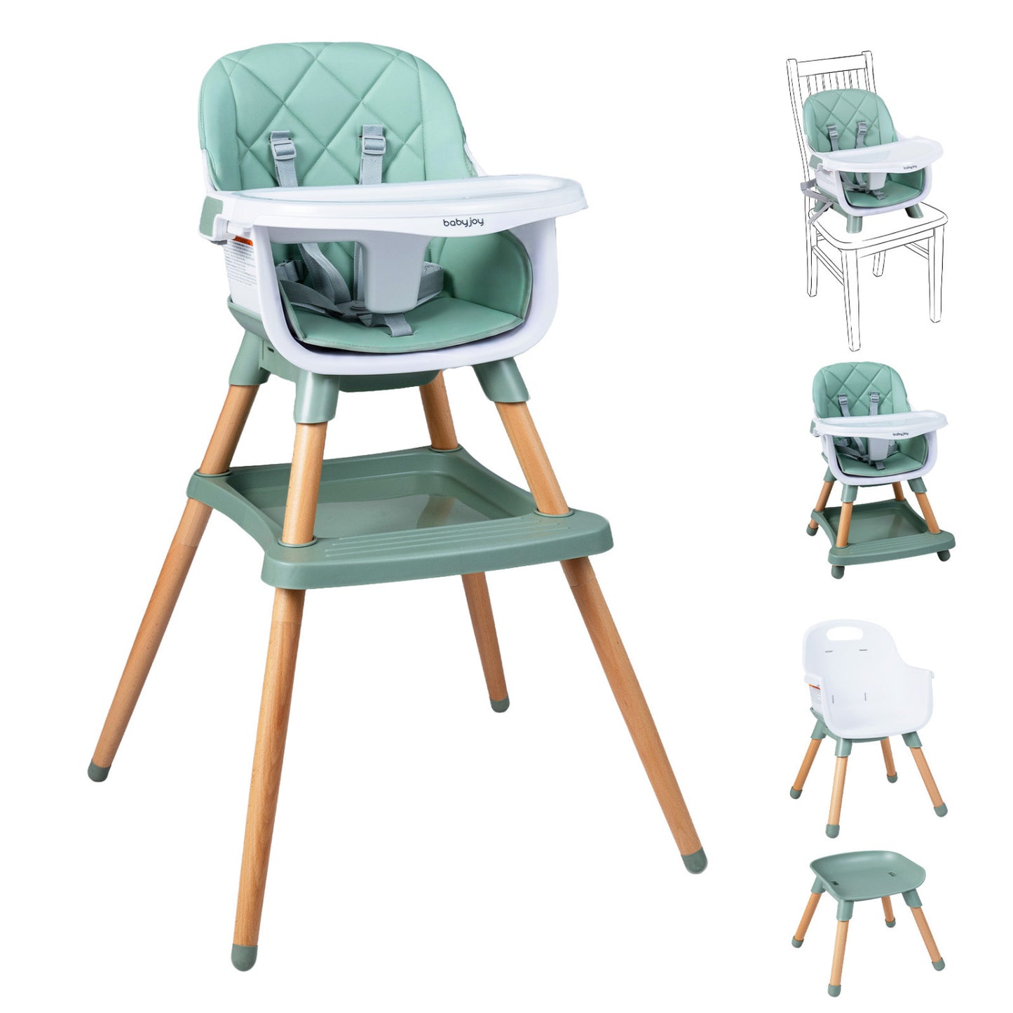 9-in-1 Convertible High Chair with Seat Cushion