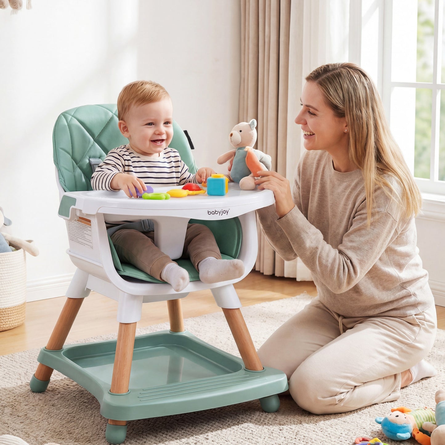 9-in-1 Convertible High Chair with Seat Cushion