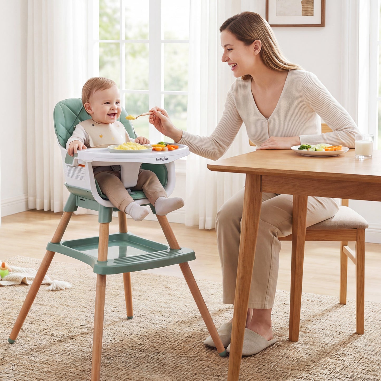 9-in-1 Convertible High Chair with Seat Cushion
