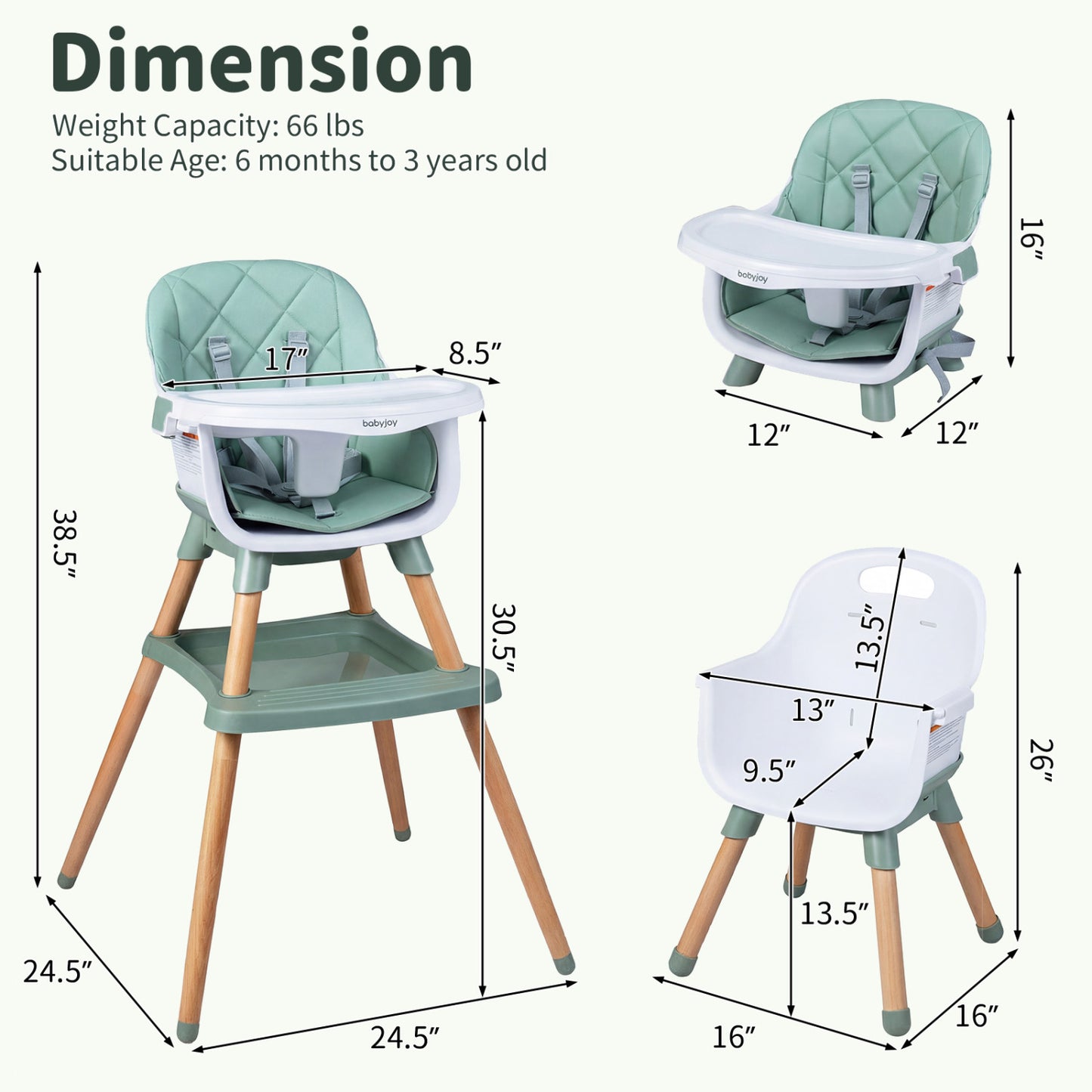 9-in-1 Convertible High Chair with Seat Cushion