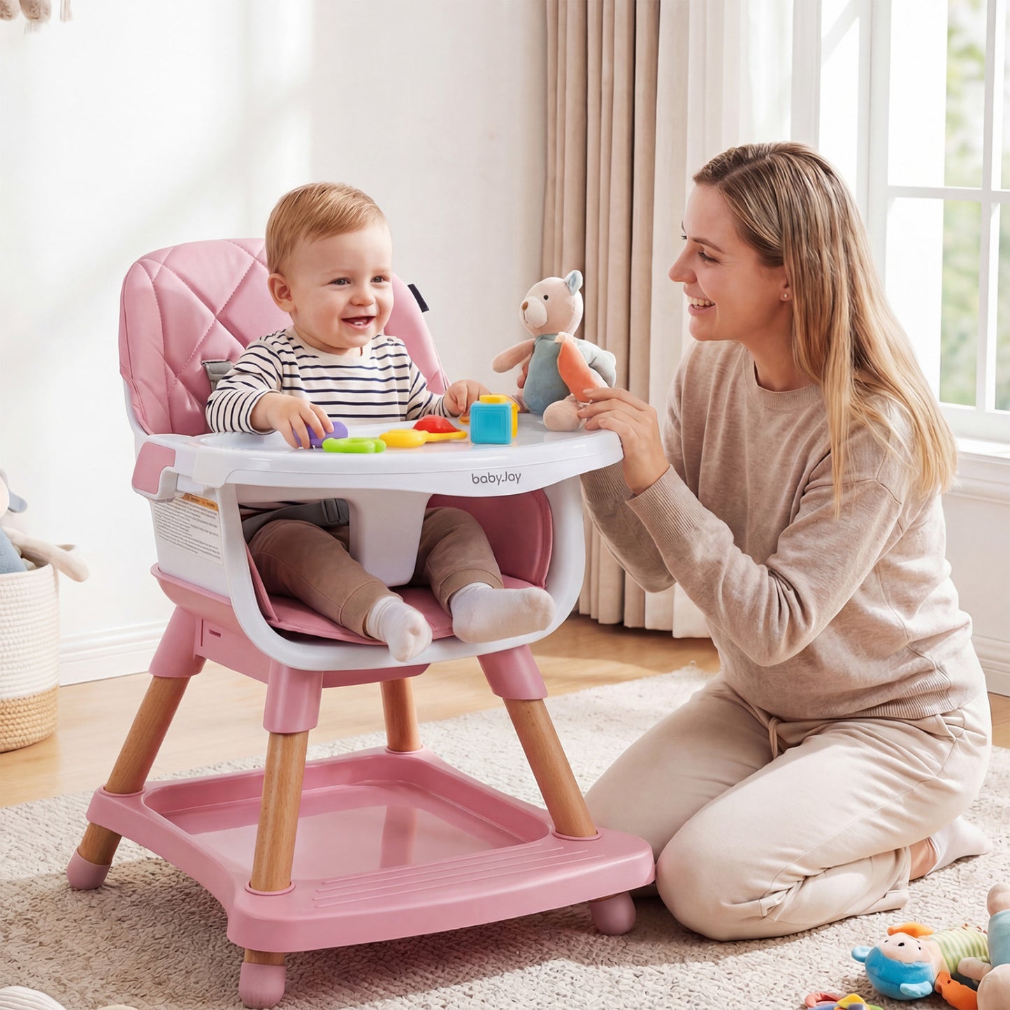 9-in-1 Convertible High Chair with Seat Cushion