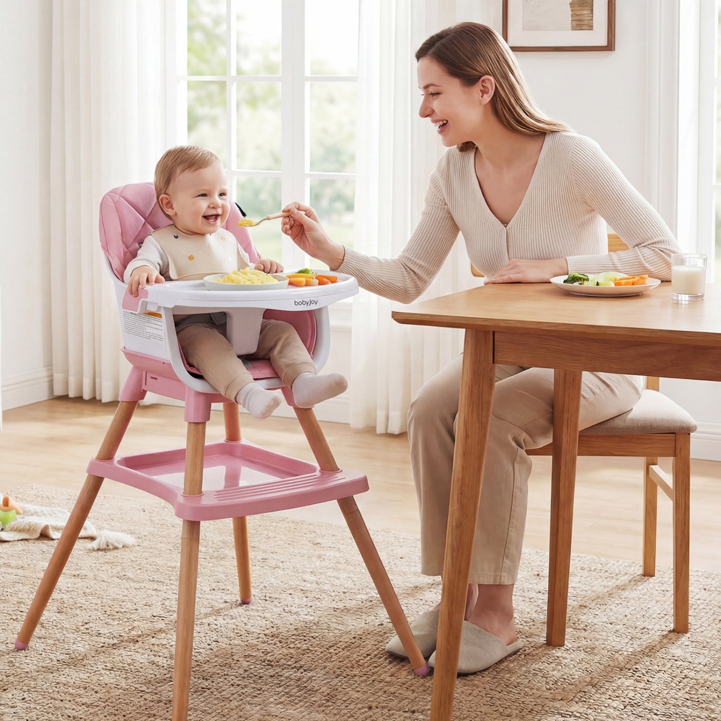 9-in-1 Convertible High Chair with Seat Cushion