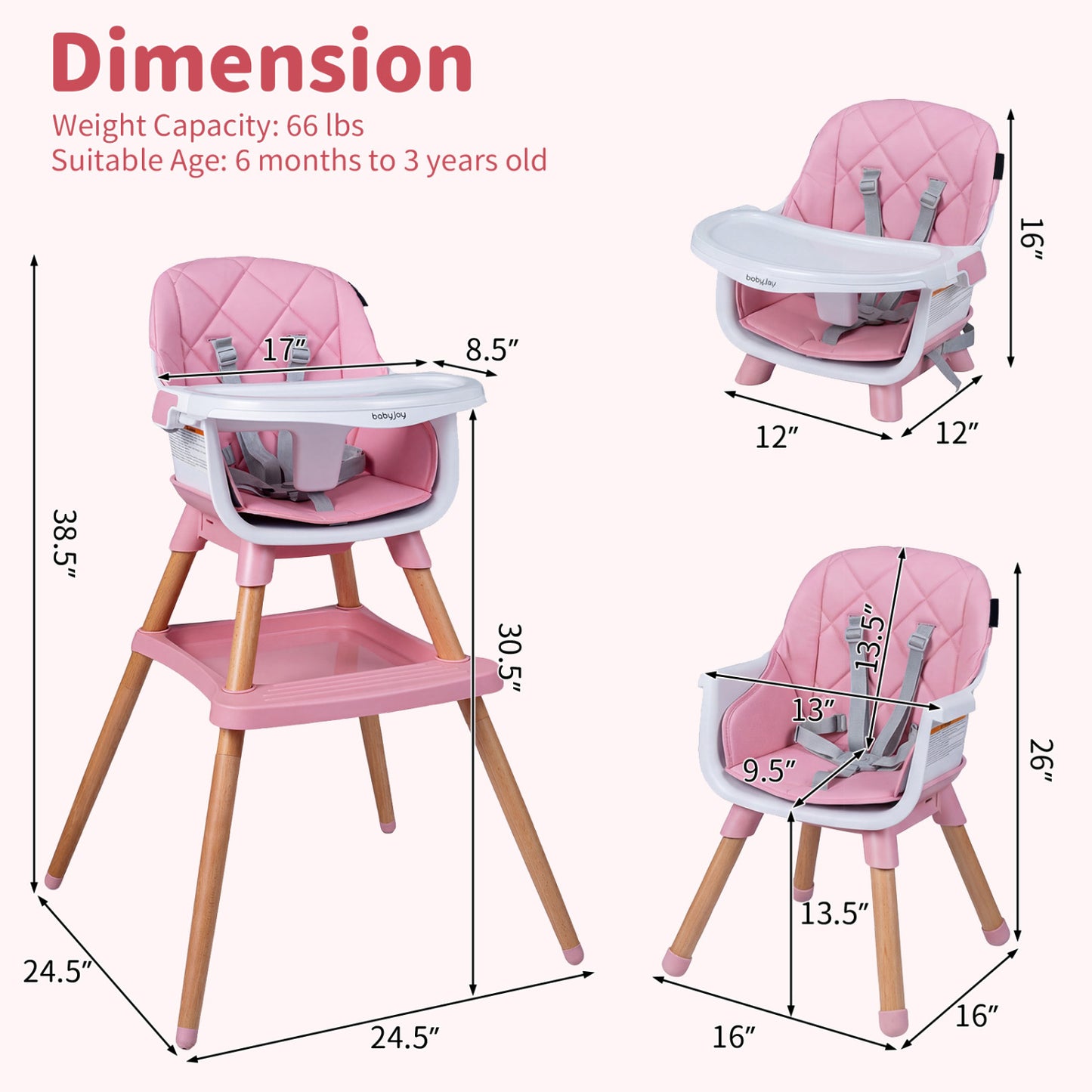 9-in-1 Convertible High Chair with Seat Cushion
