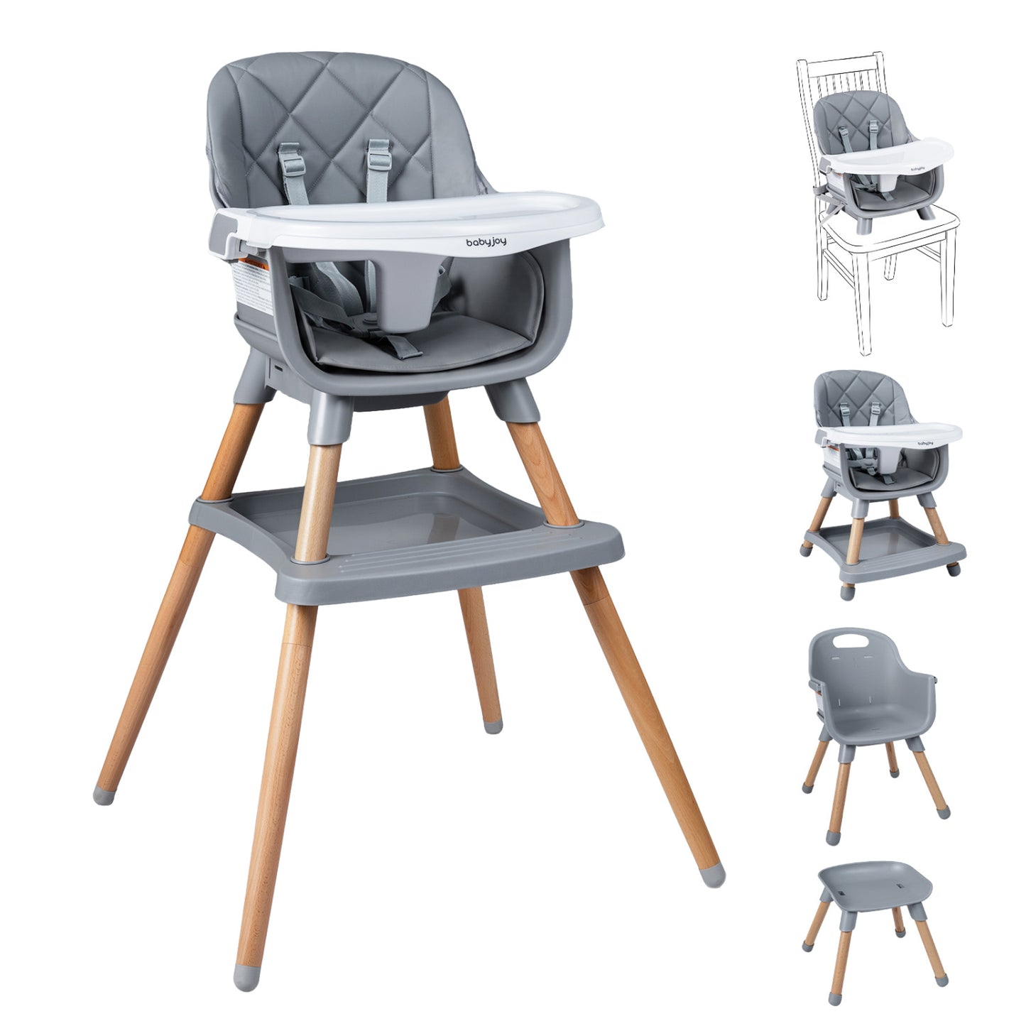 9-in-1 Convertible High Chair with Seat Cushion