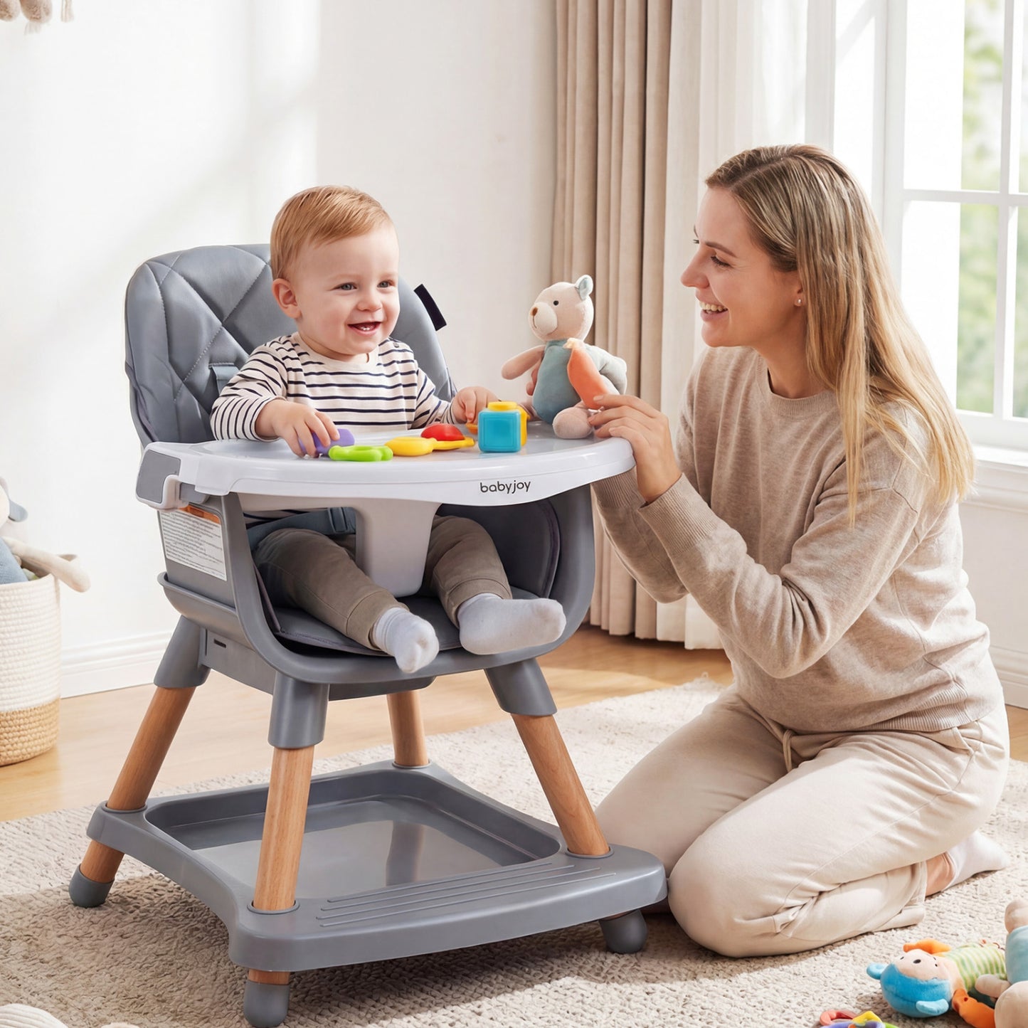 9-in-1 Convertible High Chair with Seat Cushion