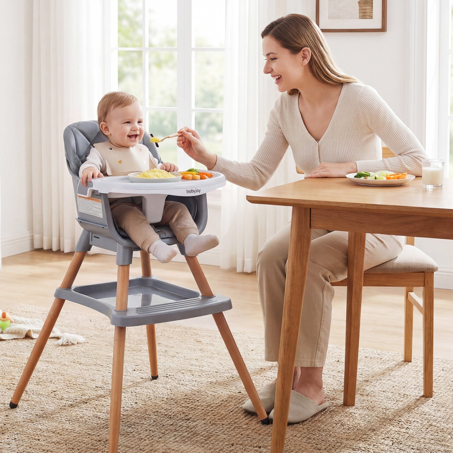 9-in-1 Convertible High Chair with Seat Cushion