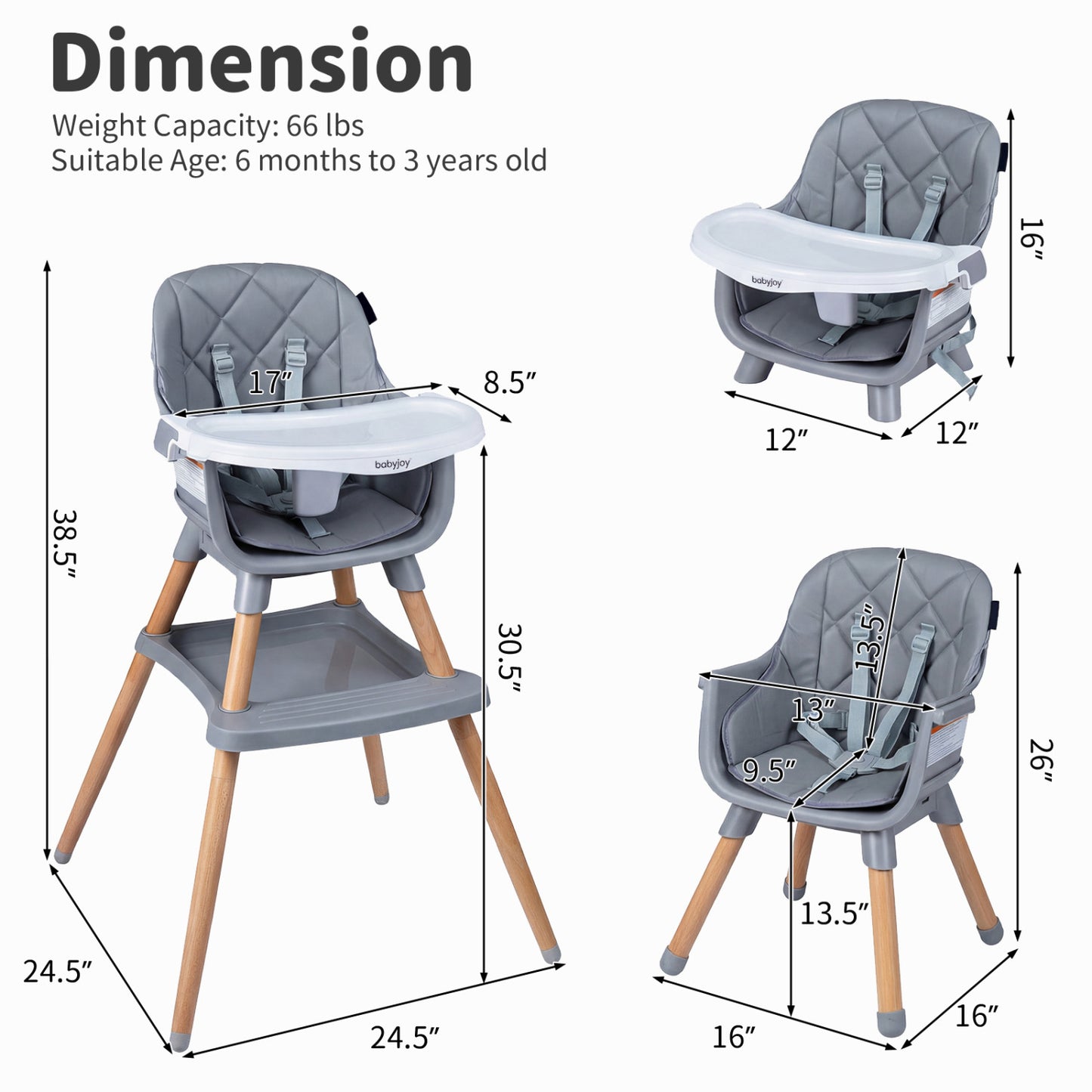 9-in-1 Convertible High Chair with Seat Cushion