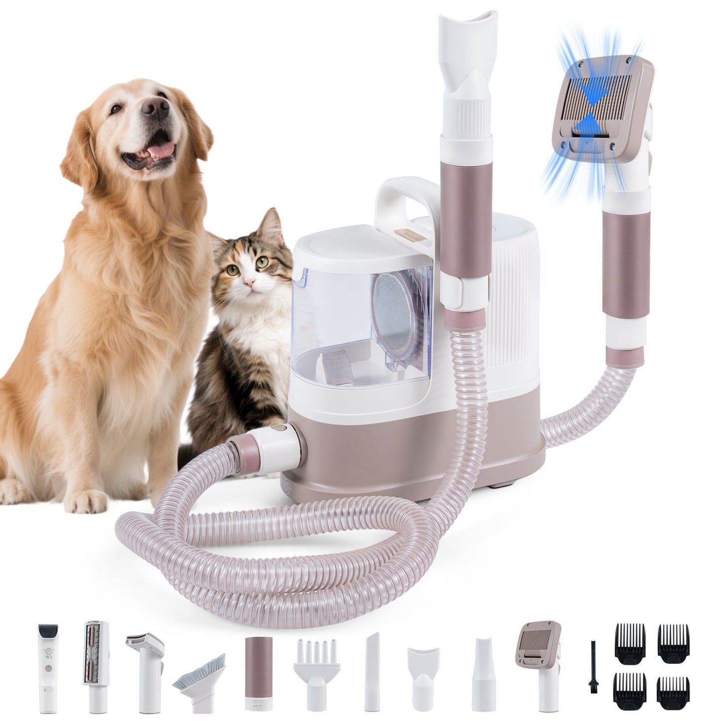 9-in-1 Dog Grooming Vacuum Kit with 3 Suction Modes