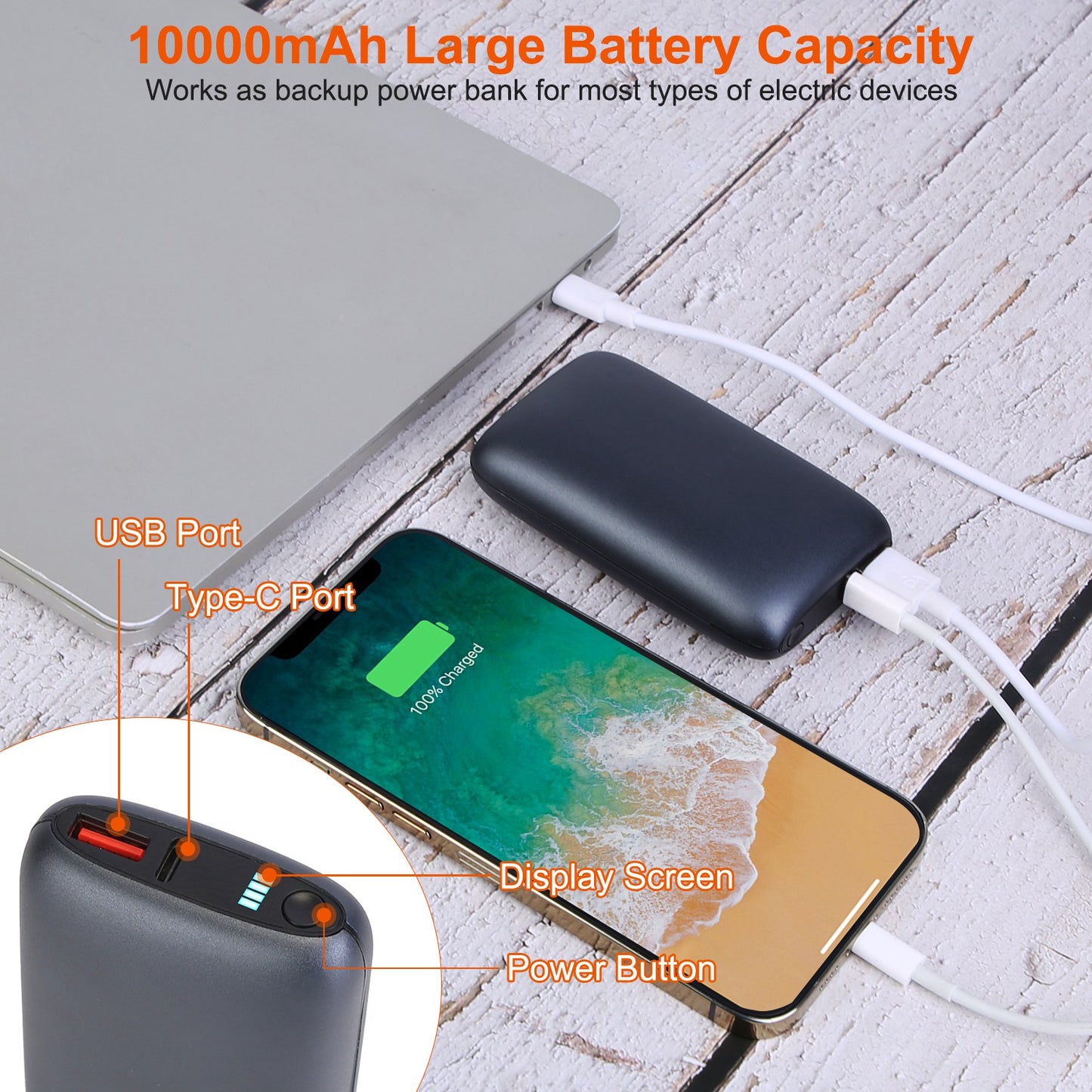 Rechargeable Hand Warmer 10000mAh with Power Bank Function