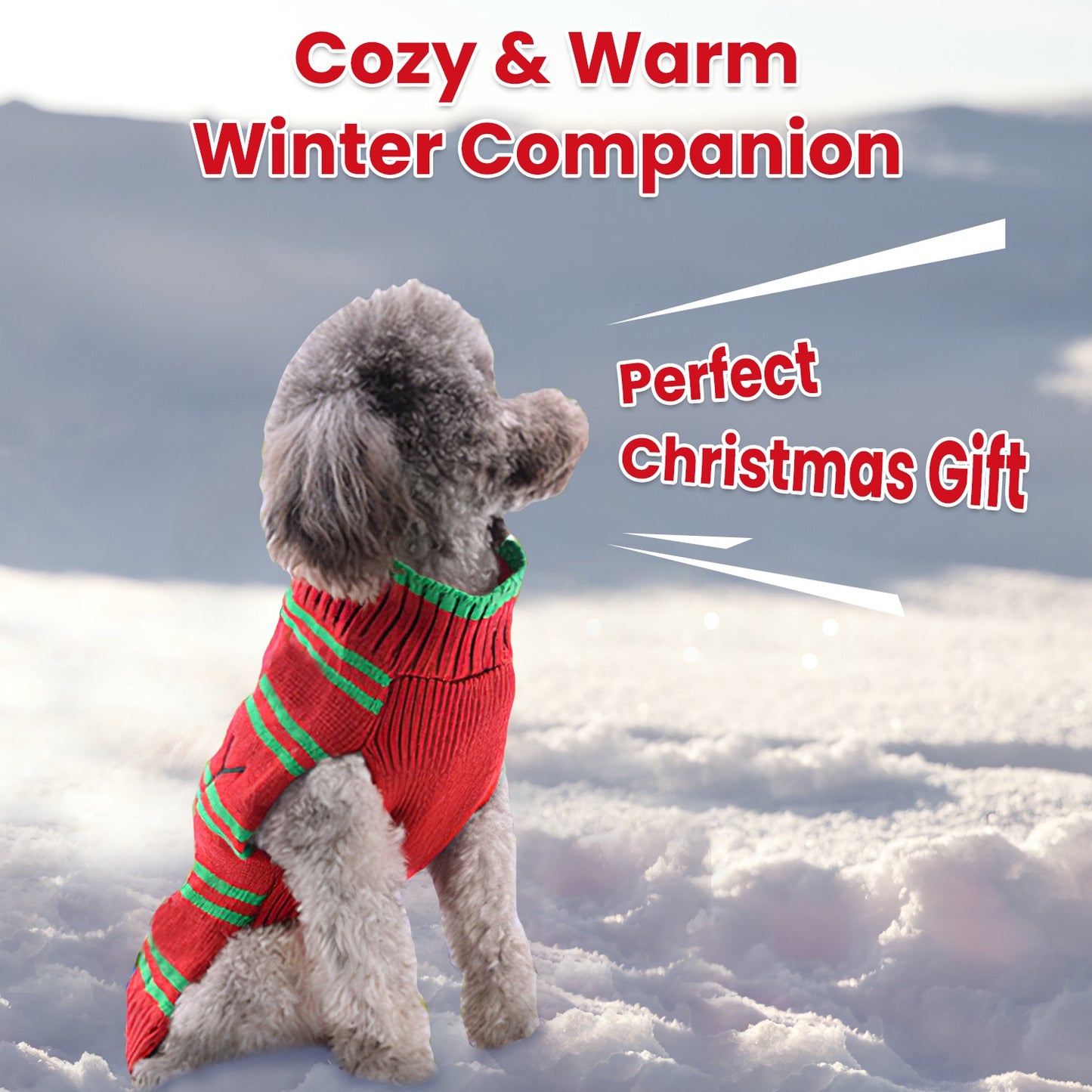 Christmas Turtleneck Sweater for Dogs & Cats