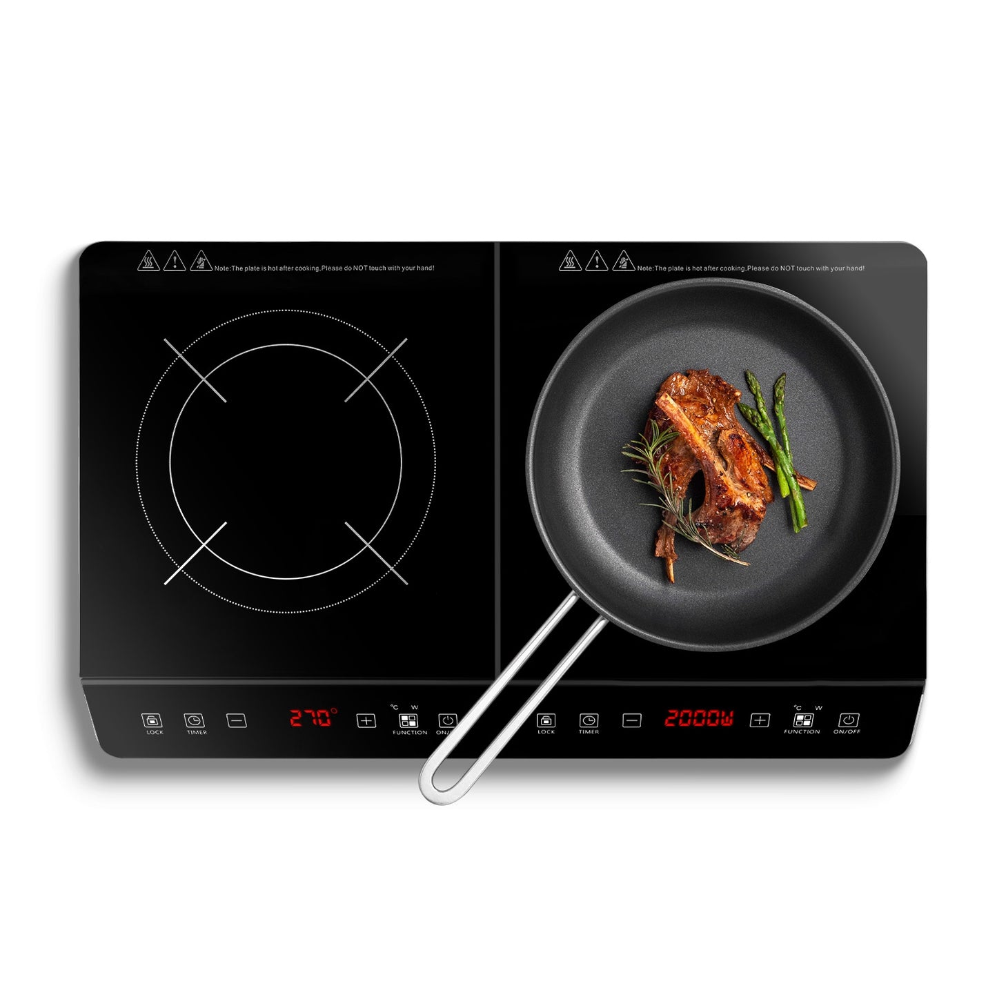 Dual Induction Cooktop 4000W Portable Electric Double Burner