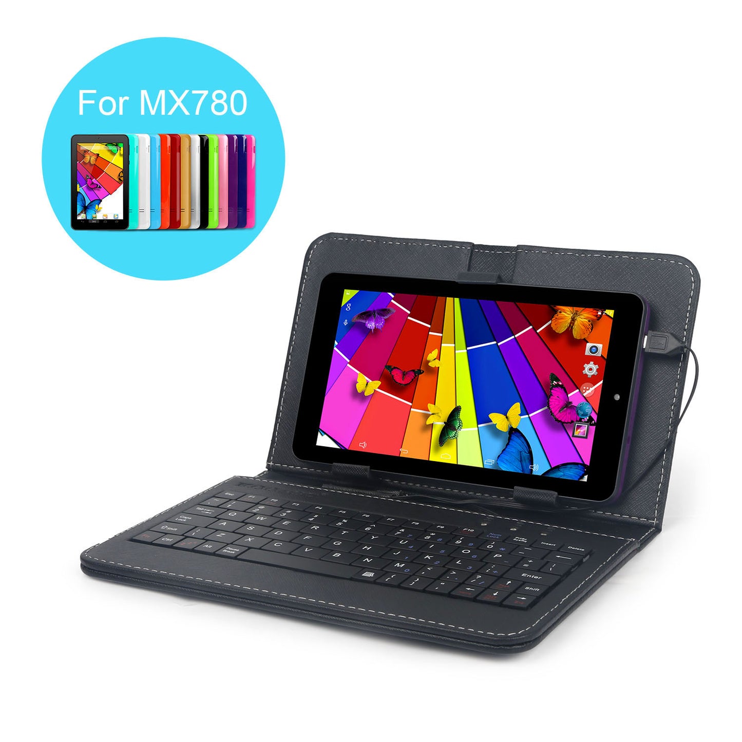 USB Keyboard Leather Case for MX780 Tablet with Stand