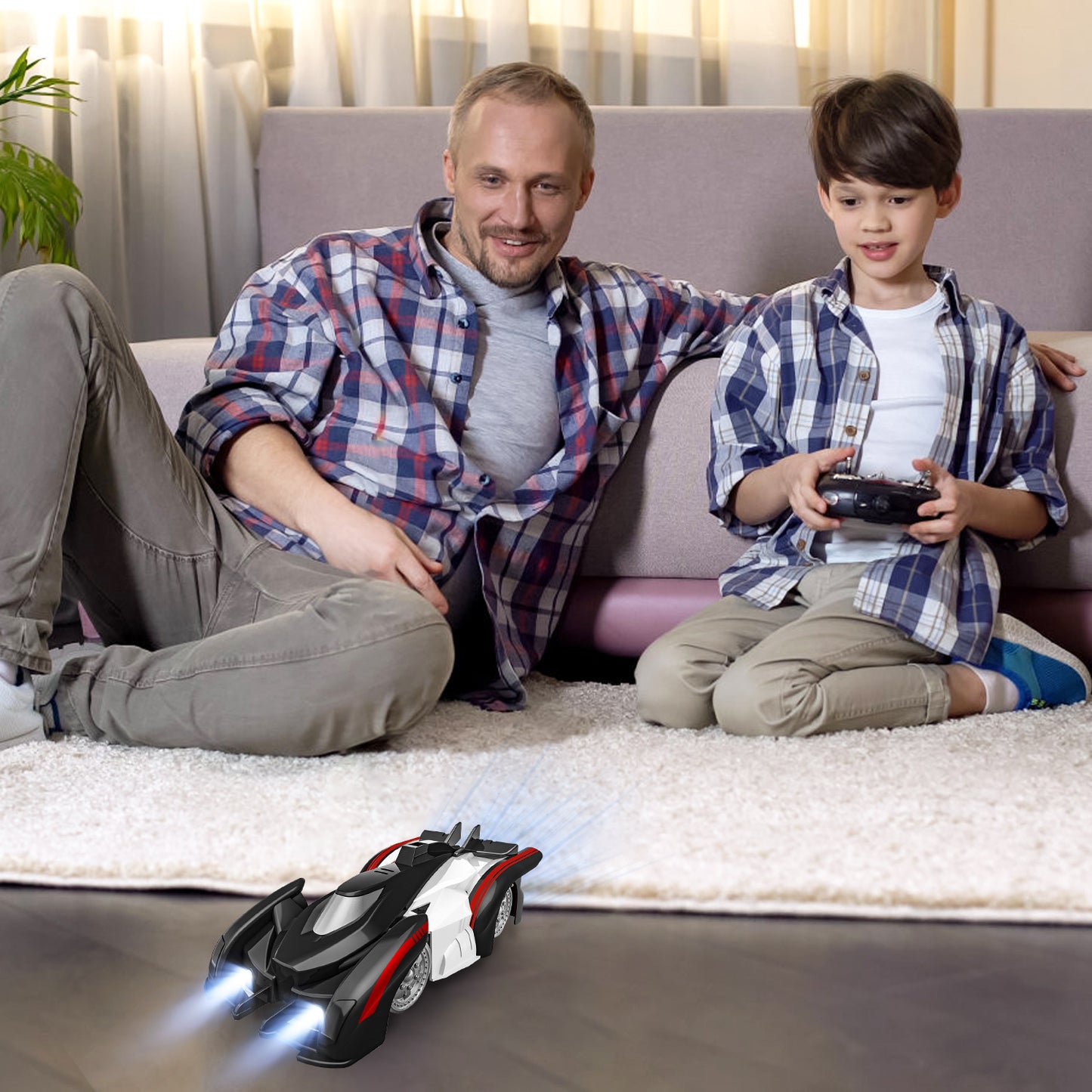 Wall Climbing RC Car with 360° Rotation and LED Lights