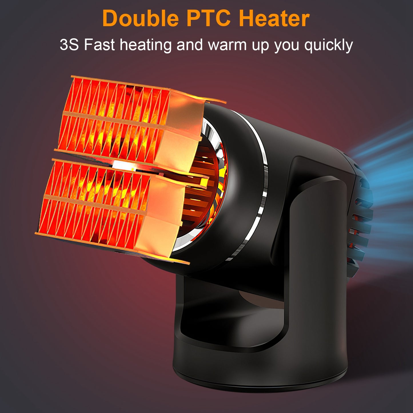 Portable Car Heater 24V 160W 2-in-1 Heating & Cooling Fan