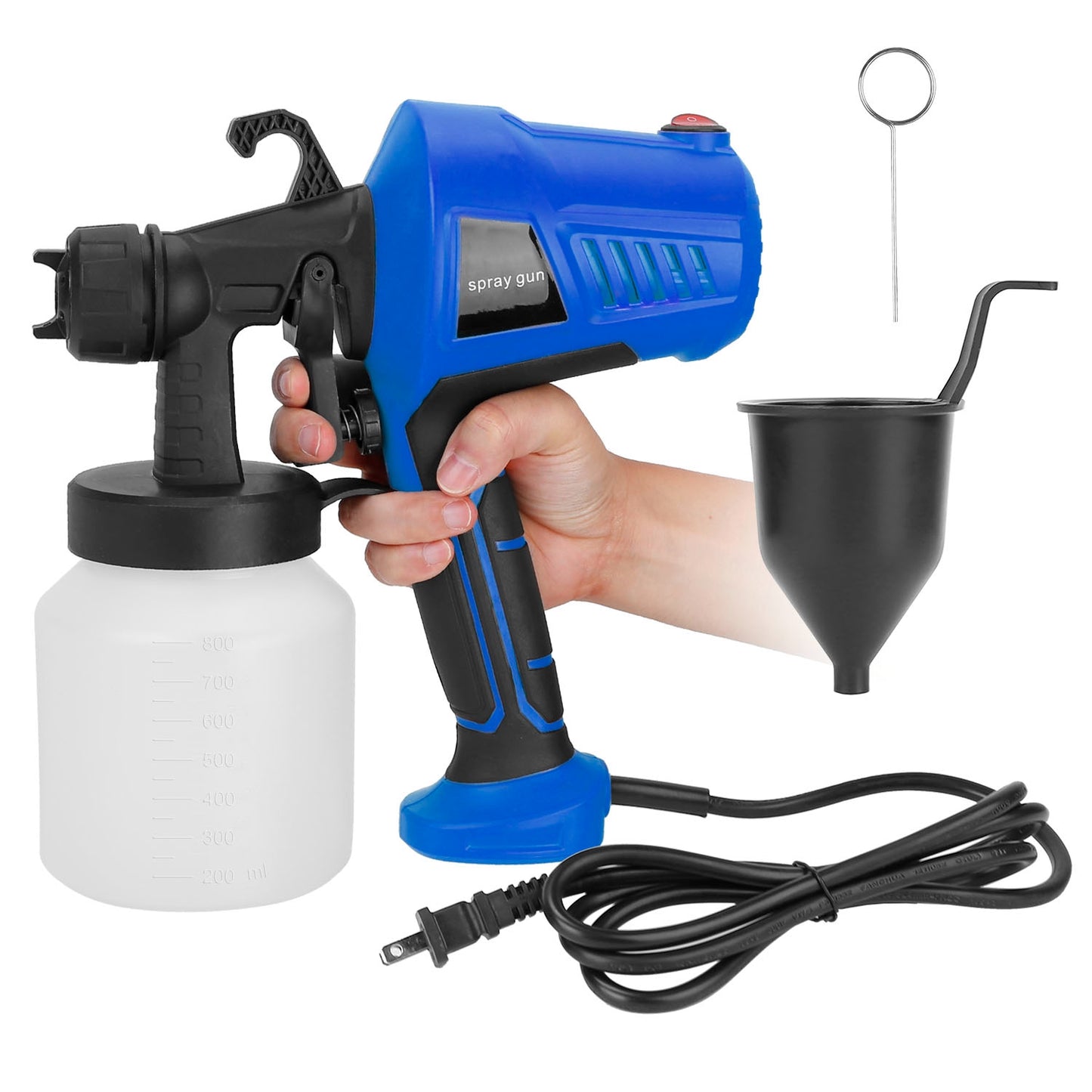 Electric Paint Sprayer 700W HVLP Spray Gun with 800ml Cup
