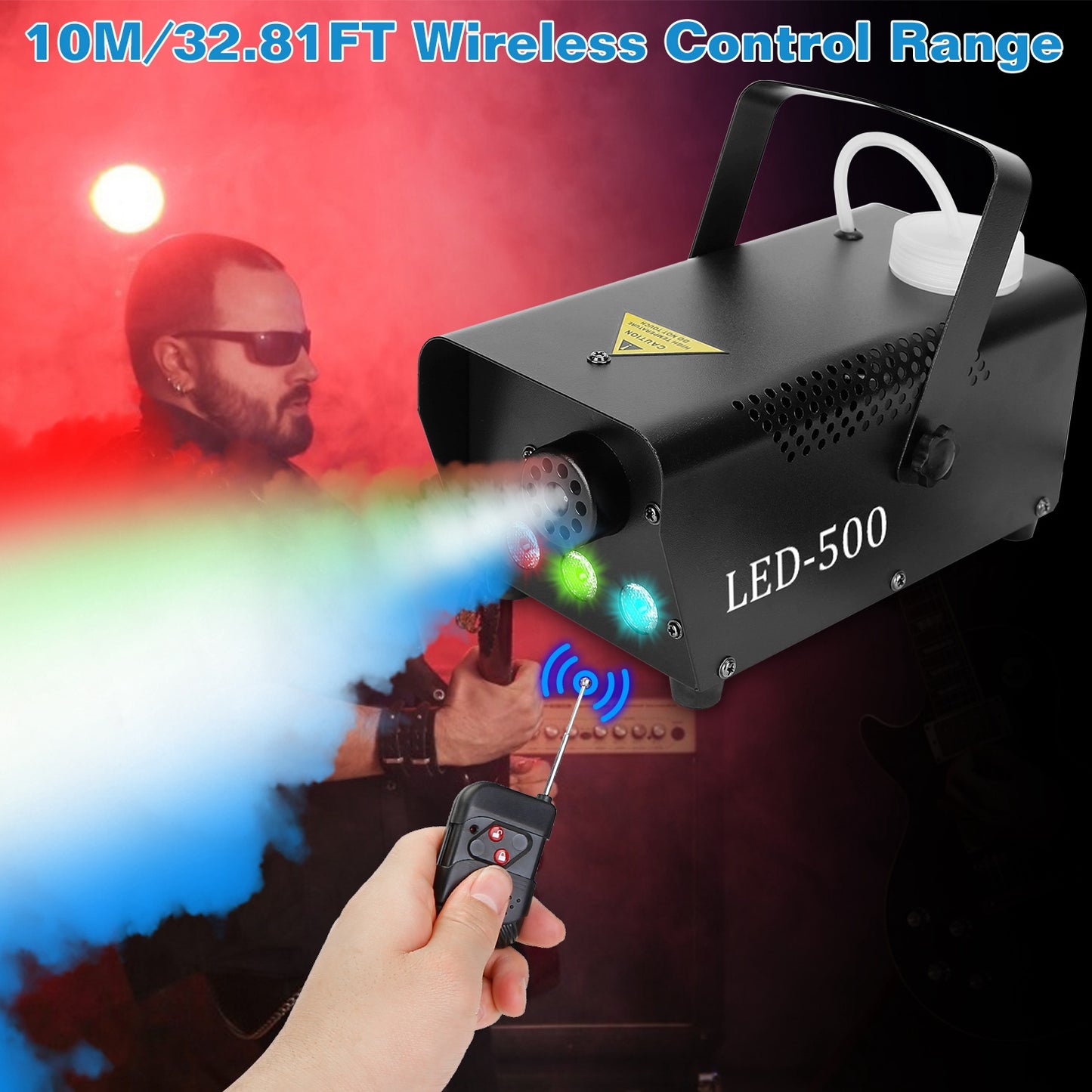 400W Fog Machine with RGB LED Lights and Remote Control