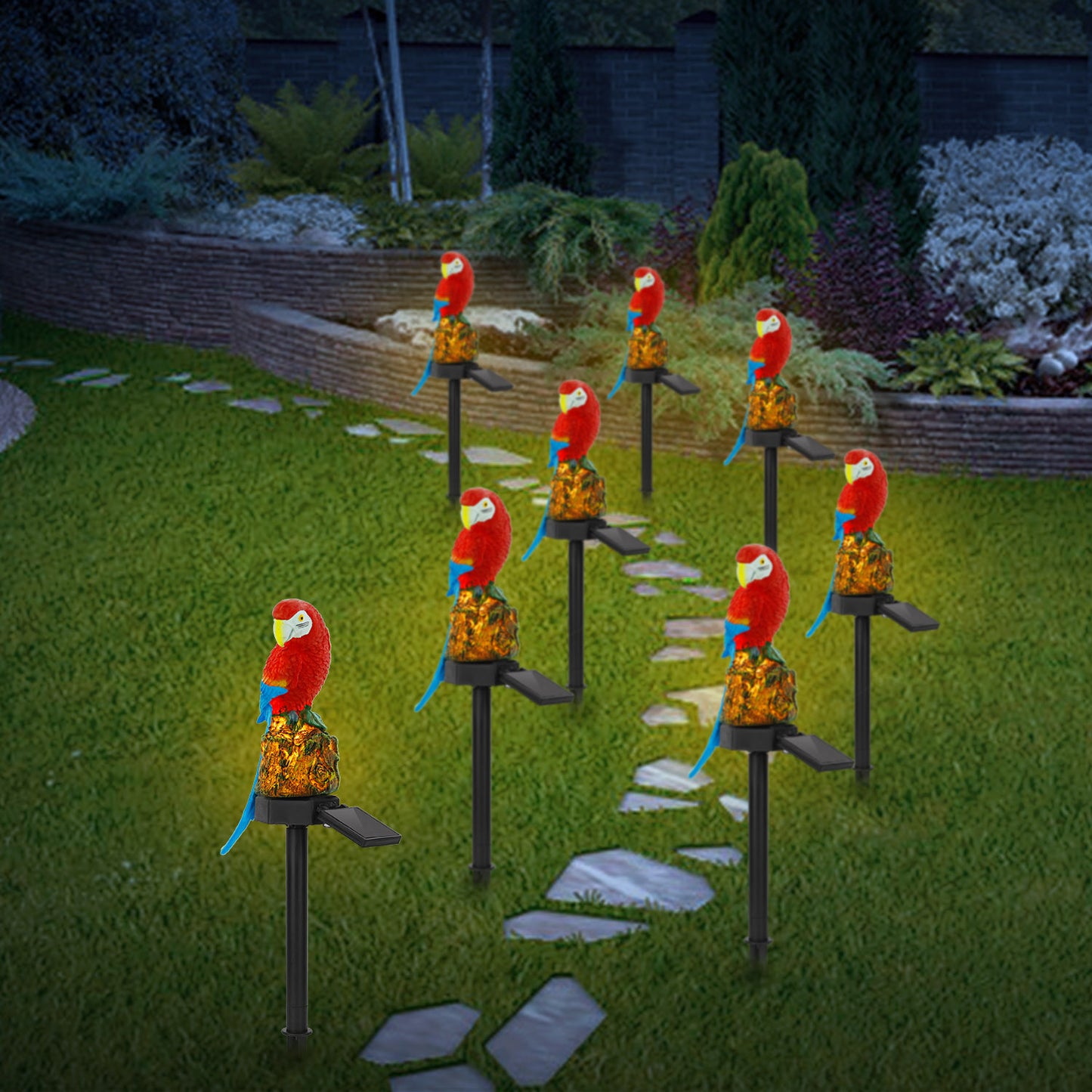 Solar Parrot Garden Light with Stake - Waterproof LED Outdoor