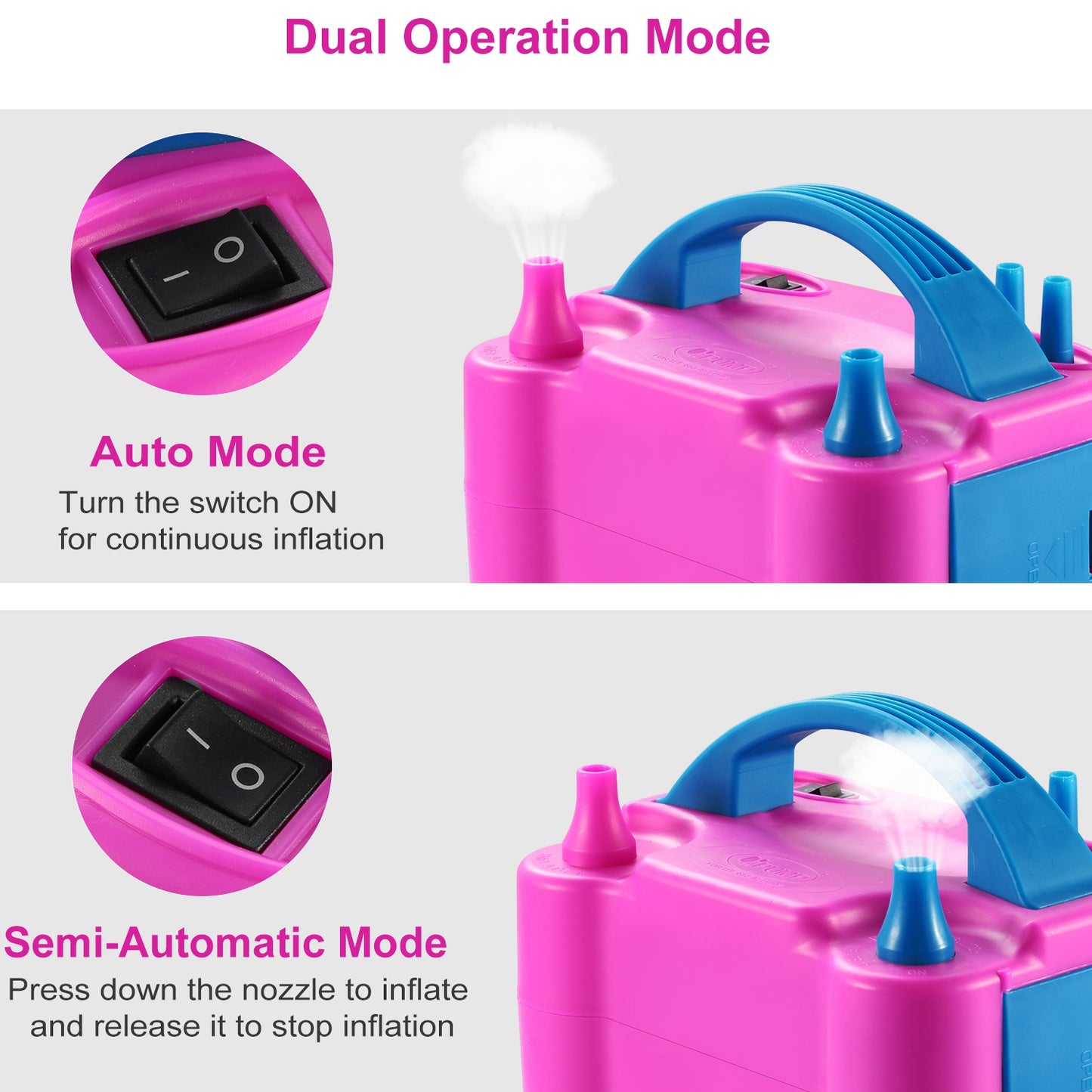 Electric Balloon Pump 600W Dual Nozzle Inflator for Parties