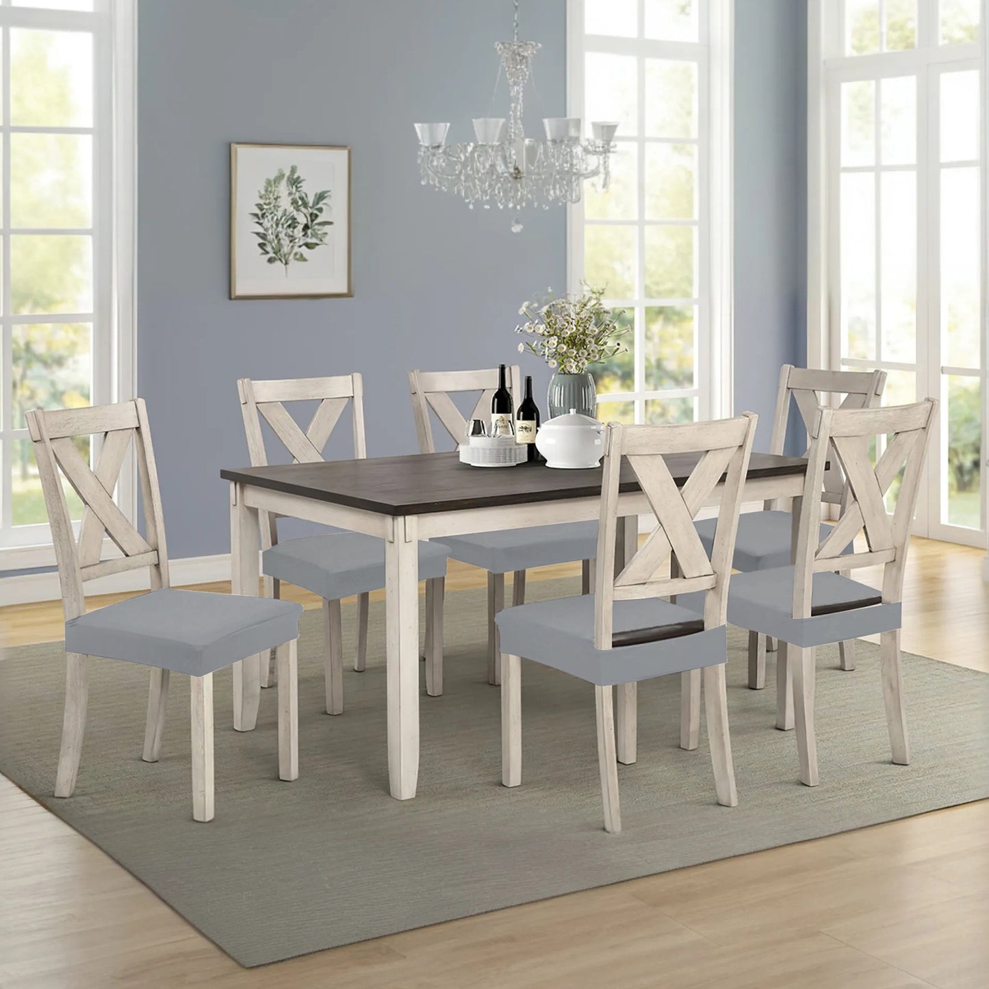 Waterproof Dining Chair Seat Covers - 4 Pack Stretch Slipcovers