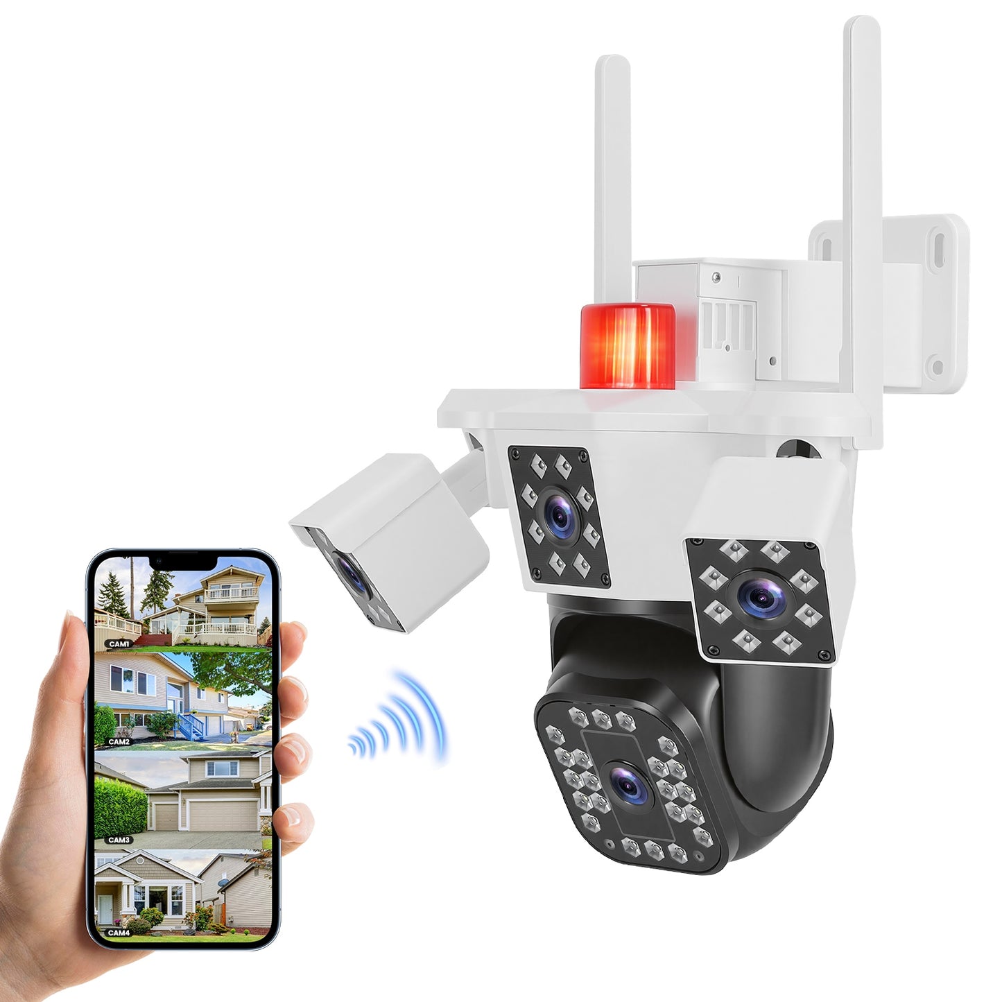 1080P 4-Lens Security Camera with 360° Pan & Tilt