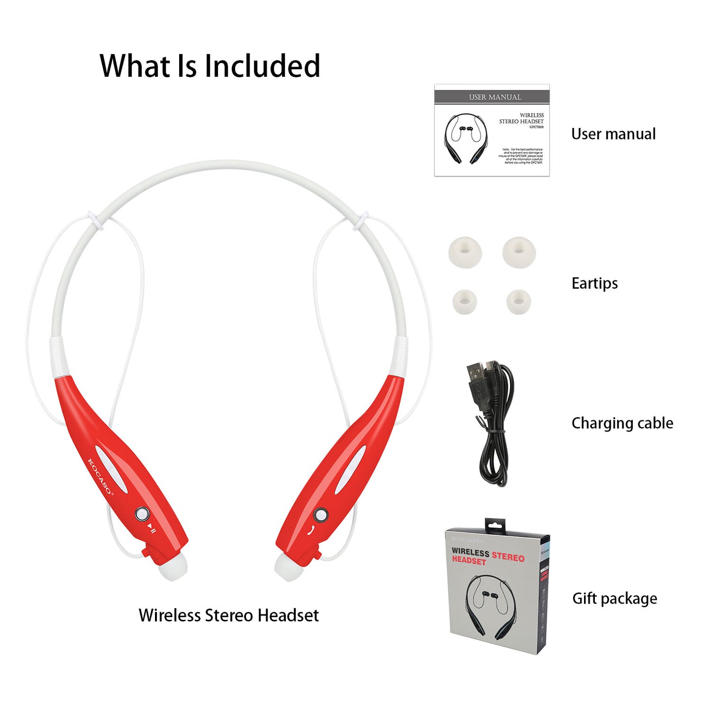 Wireless Sports Neckband Headphones with Magnetic Earbuds