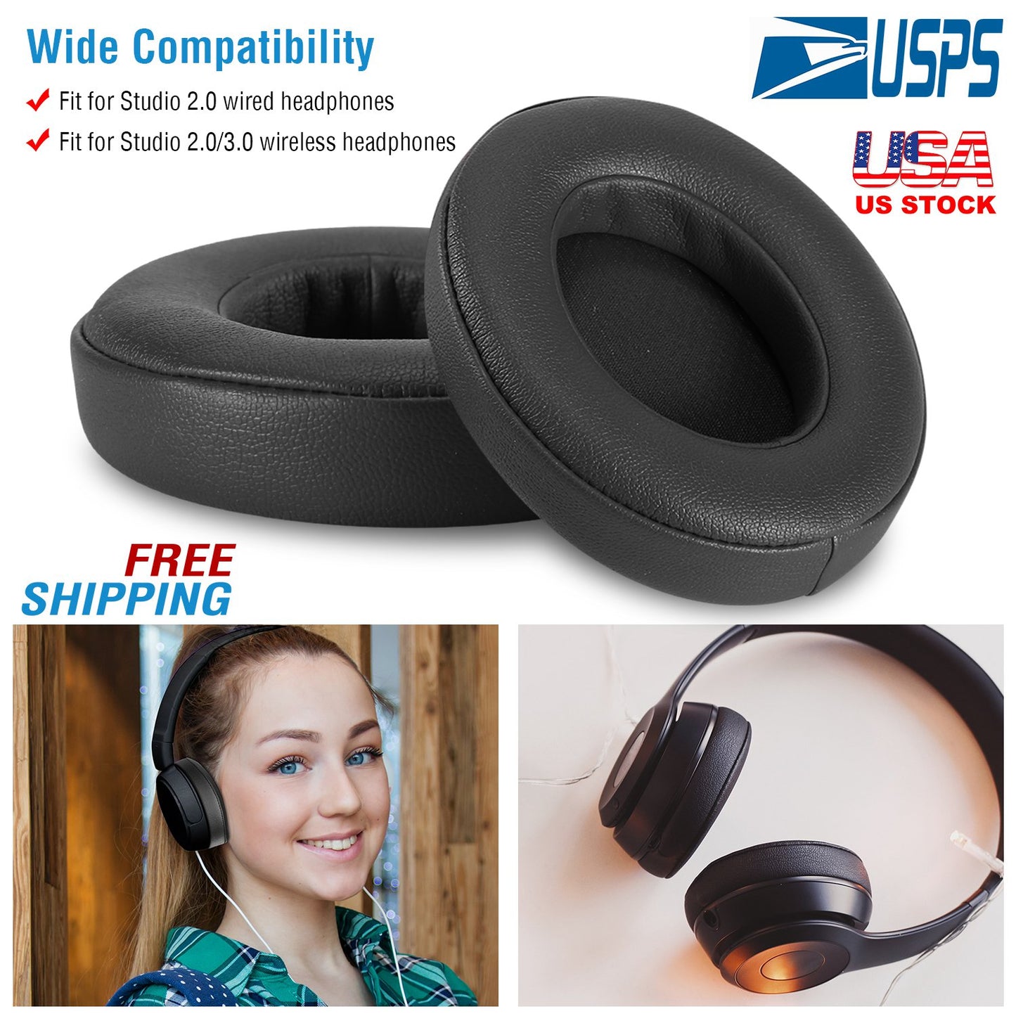 Replacement Ear Pads for Beats Studio 2.0/3.0 Headphones