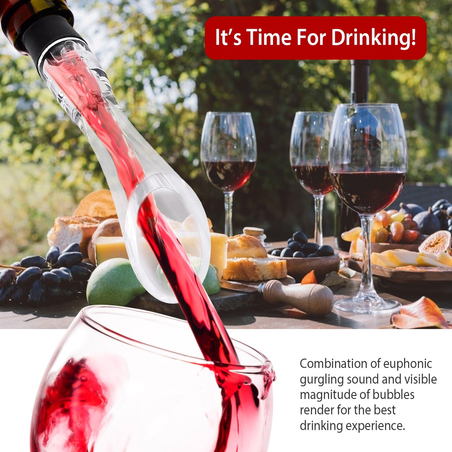 Wine Aerator Pourer with Drip Stopper and Air Intake System