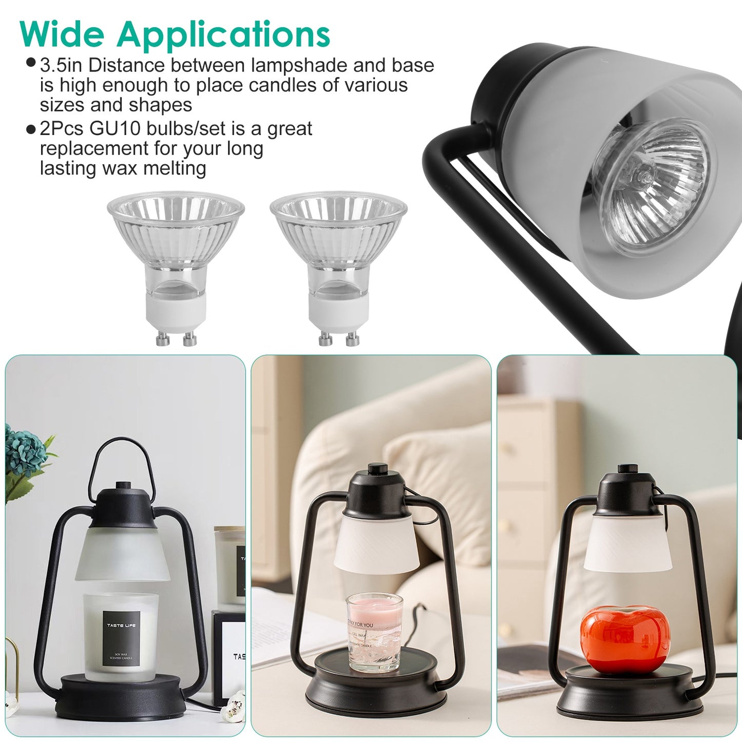 Electric Wax Melt Warmer Lamp with Dimmer & 2 Bulbs