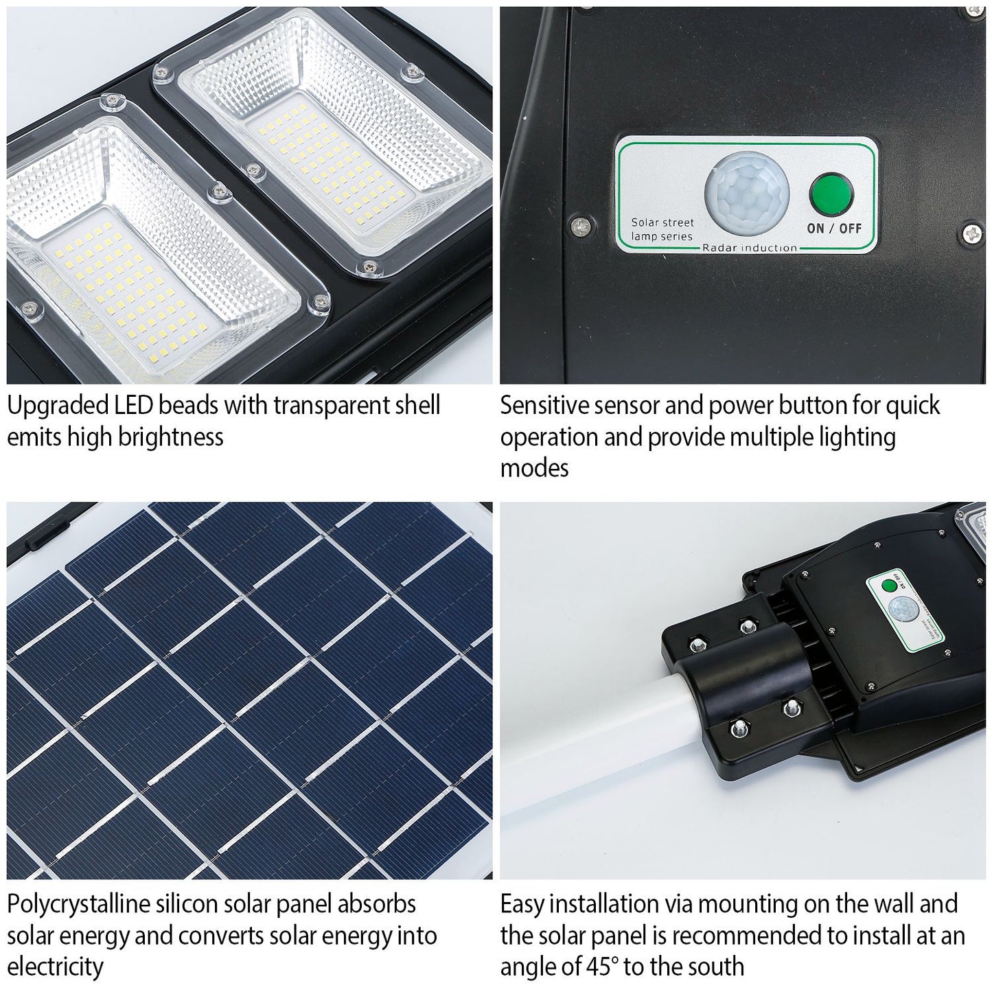 Solar Street Light 180 LED with Radar Sensor & Remote Control