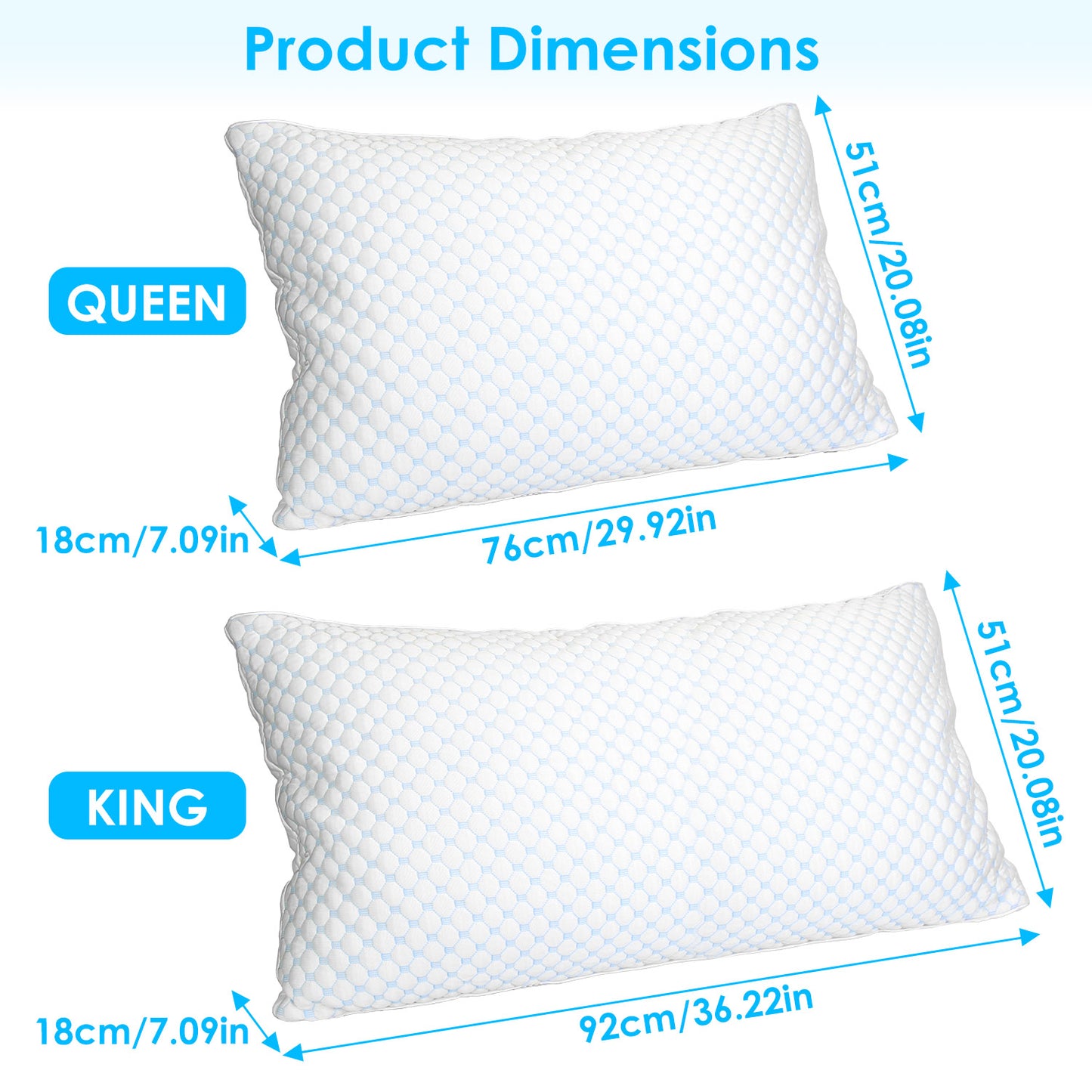 Adjustable Shredded Memory Foam Pillow with Cooling Cover