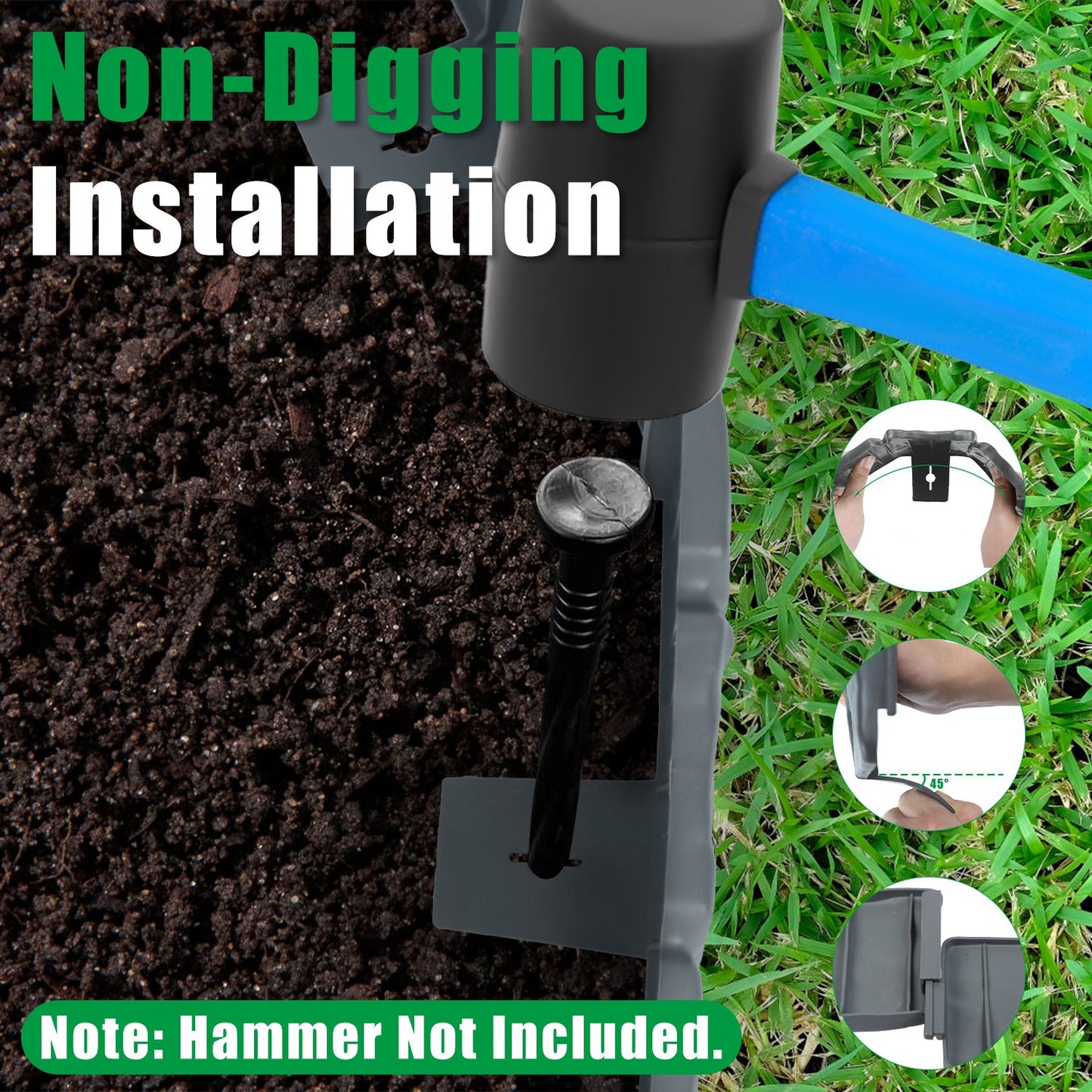 Plastic Landscape Edging 16FT Kit with Cobblestone Design