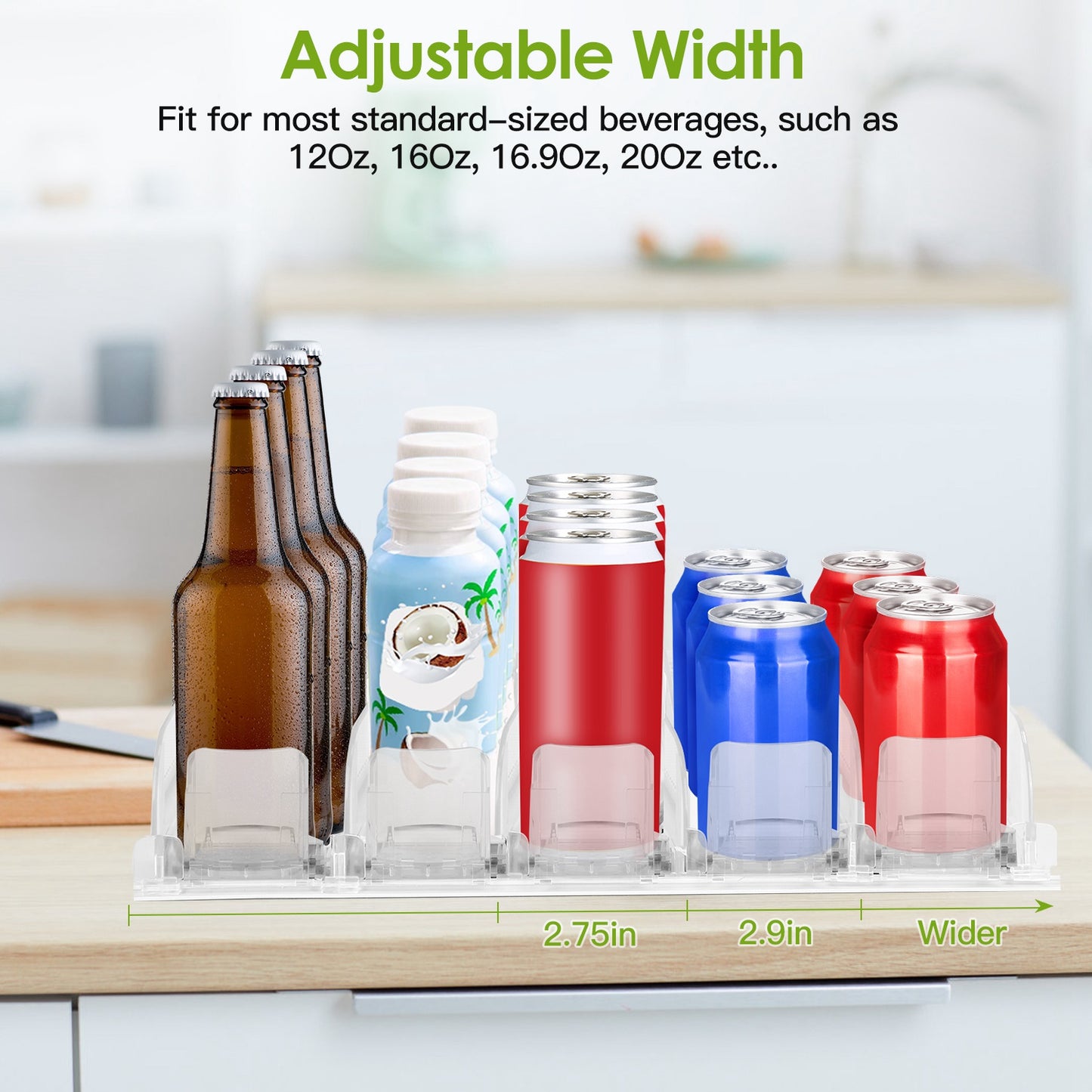 Spring Loaded Beverage Dispenser for Fridge – 5 Rows, 25 Cans